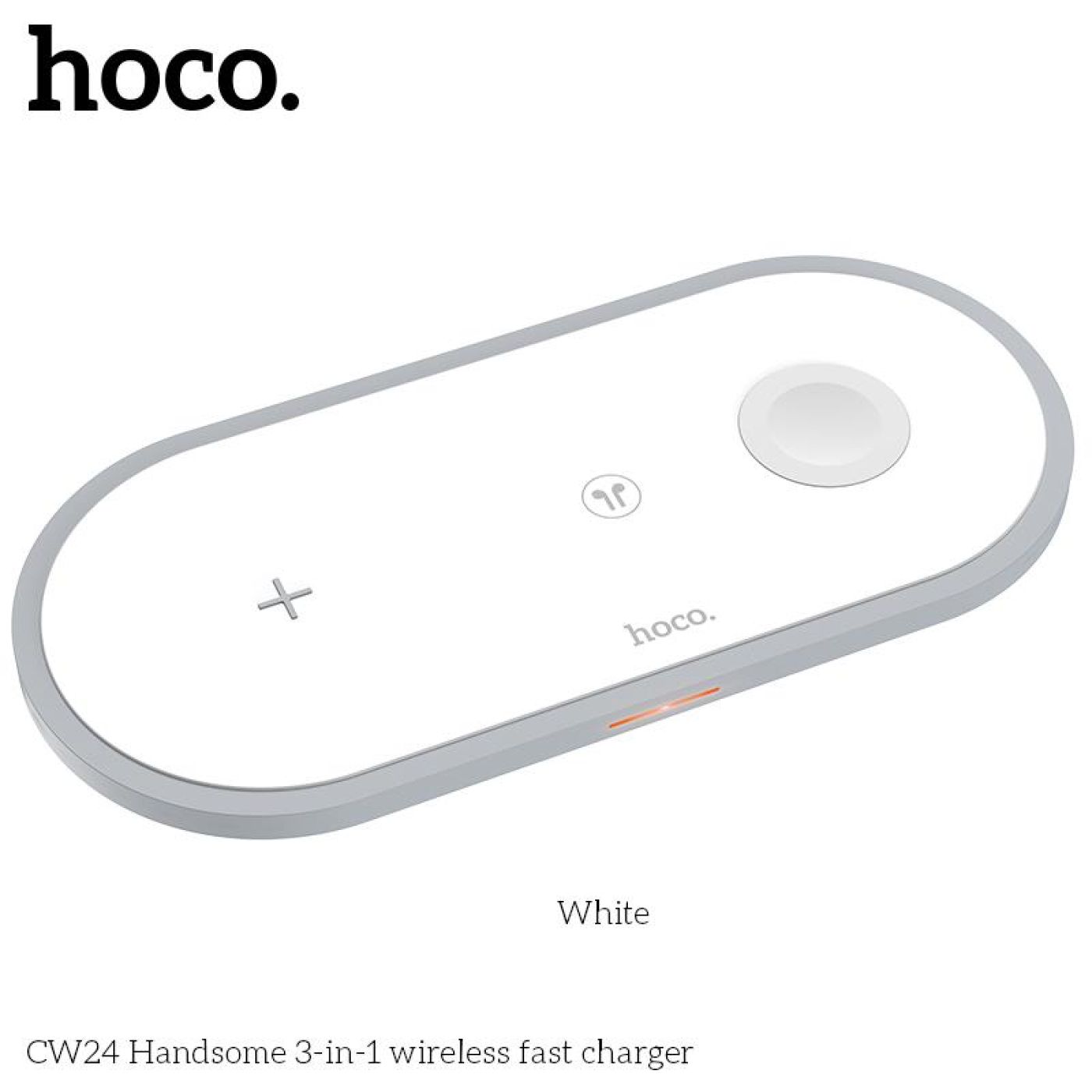 Sạc nhanh không dây đa năng 3 trong 1 cho điện thoại, đồng hồ, tai nghe ... hoco CW24