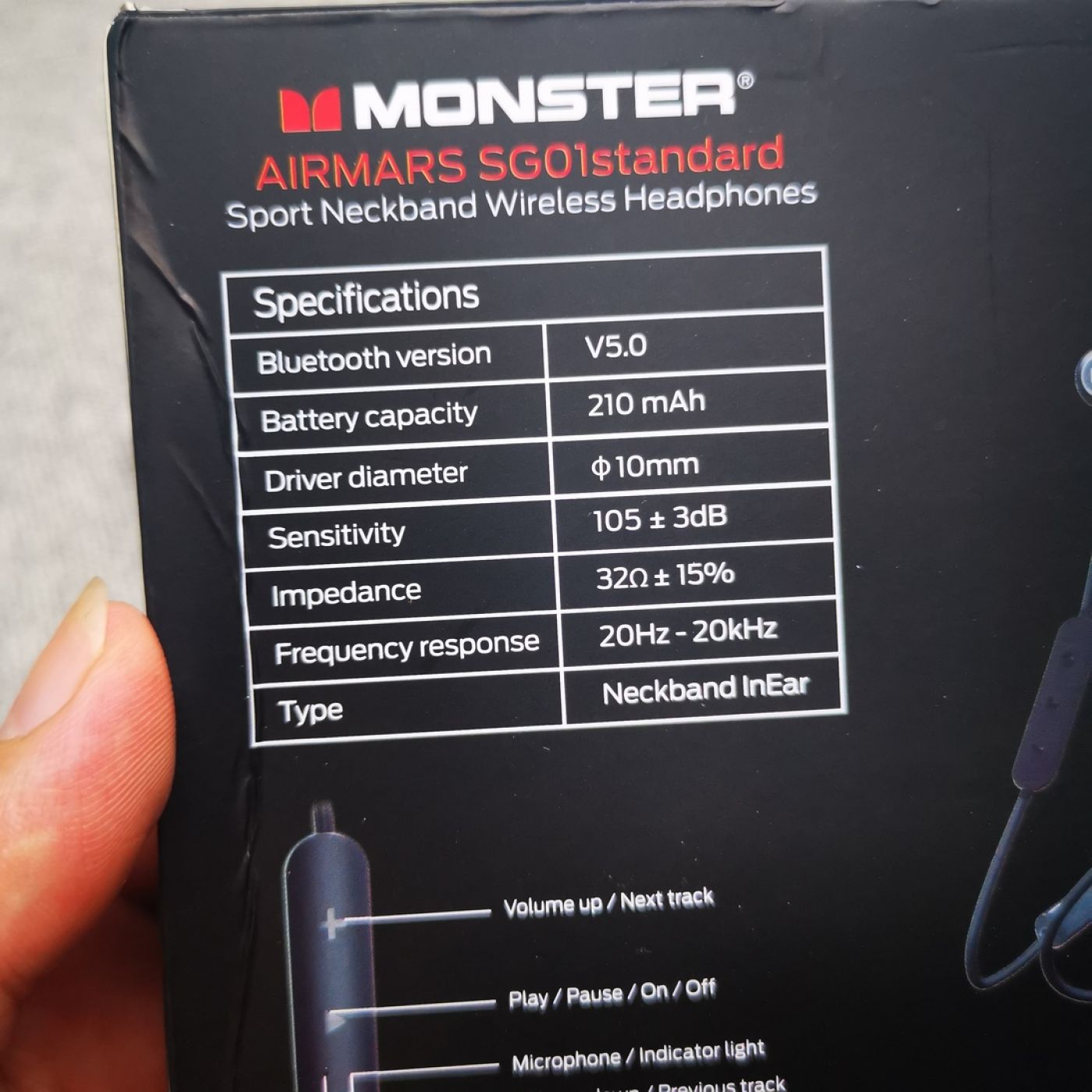 Tai nghe Bluetooth thể thao Monster Airmars SG01standard