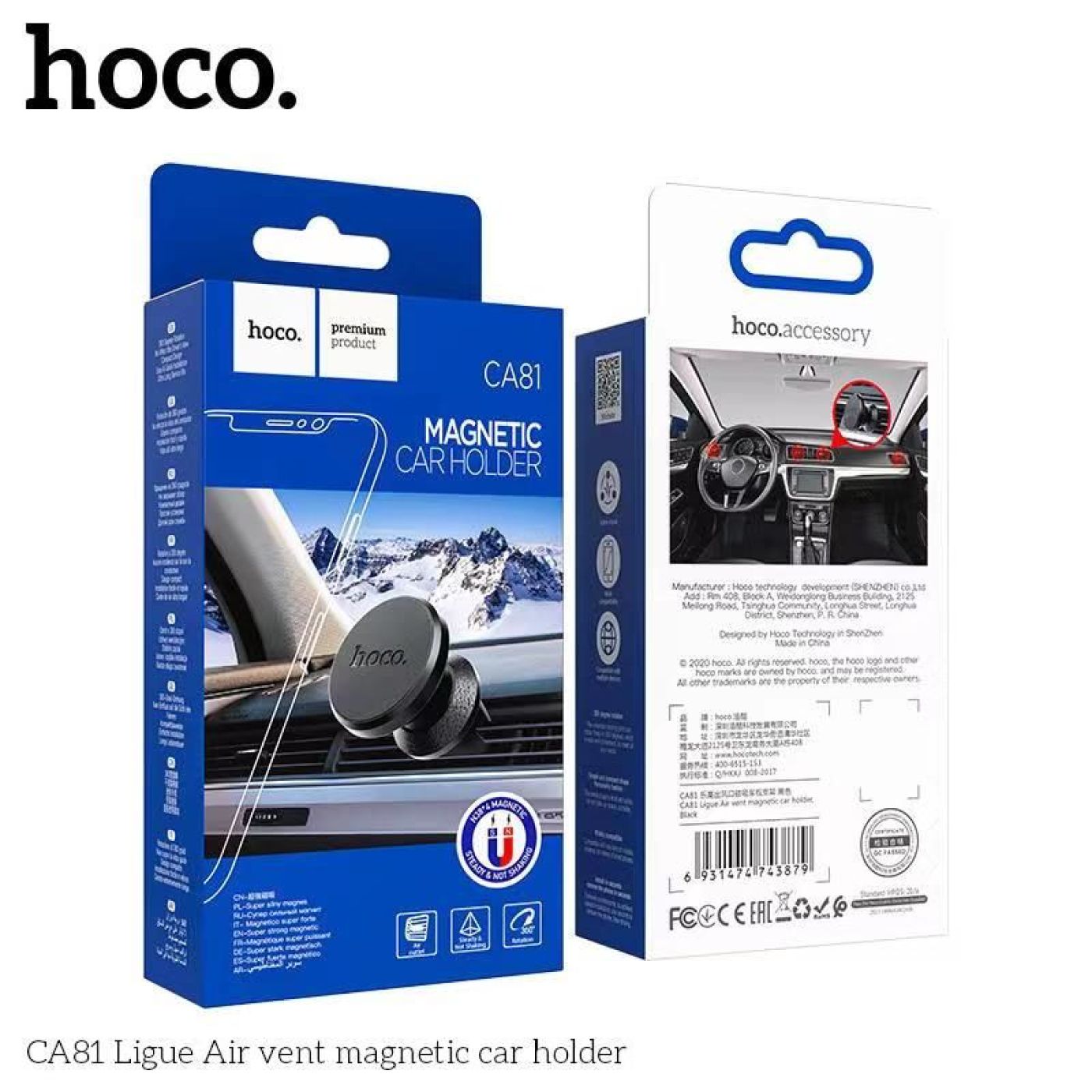 Giá đỡ điện thoại đa năng thông minh nam châm gắn điều hòa oto Hoco CA81