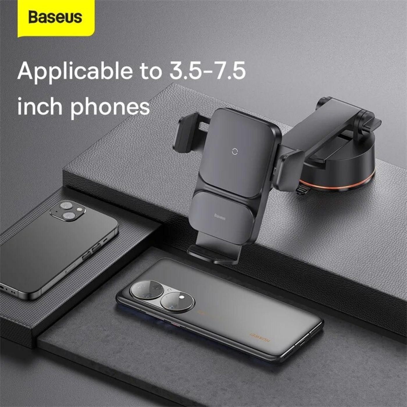 Bộ Đế Giữ Điện Thoại Tích Hợp Sạc Không Dây Baseus Wisdom Auto Alignment Car Mount Wireless Charger（