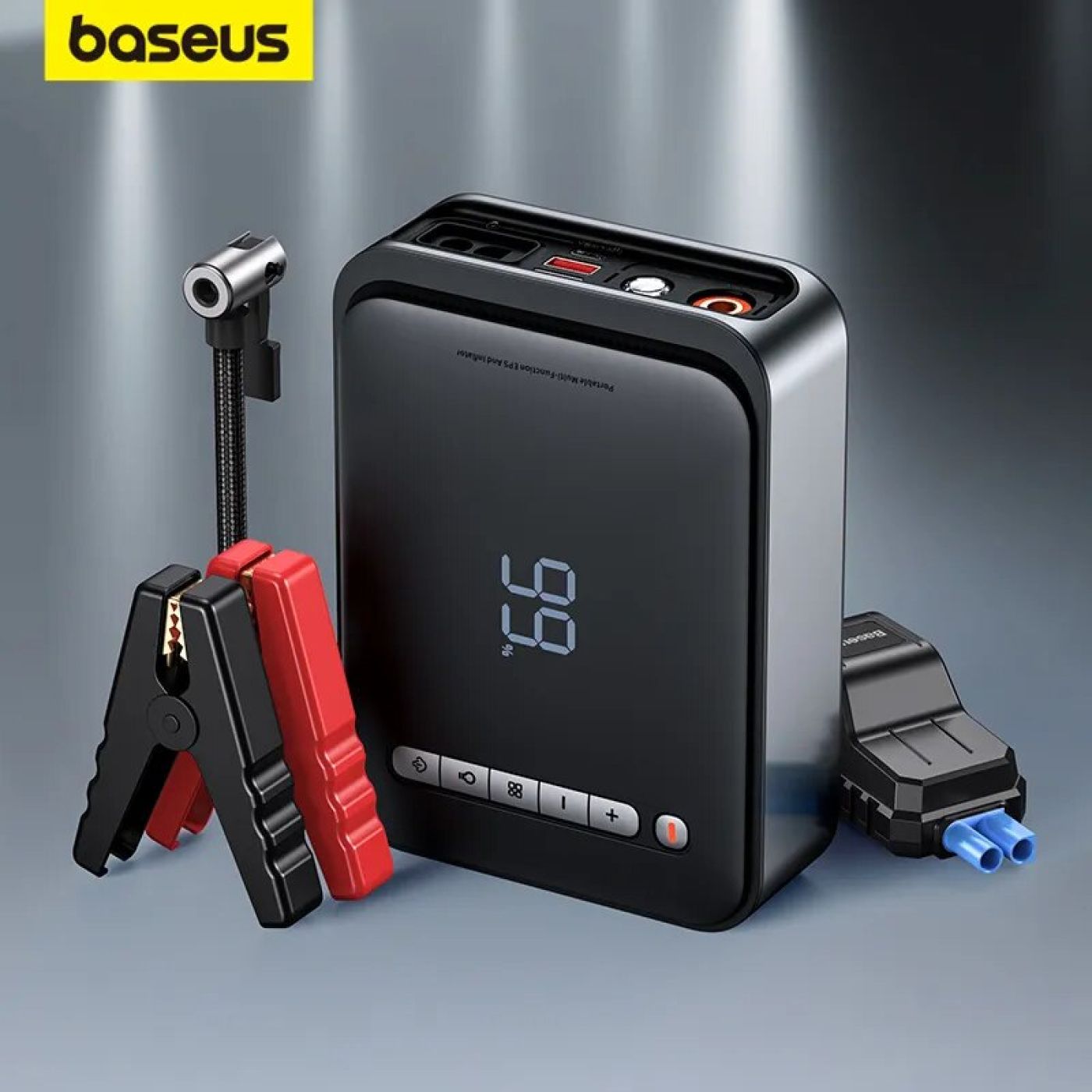 Bơm Lốp Đa Năng Kiêm Kích Bình Ô Tô Baseus Super Energy 2-in-1 Jump Starter Sạc Pin Cầm Tay 8000mAh