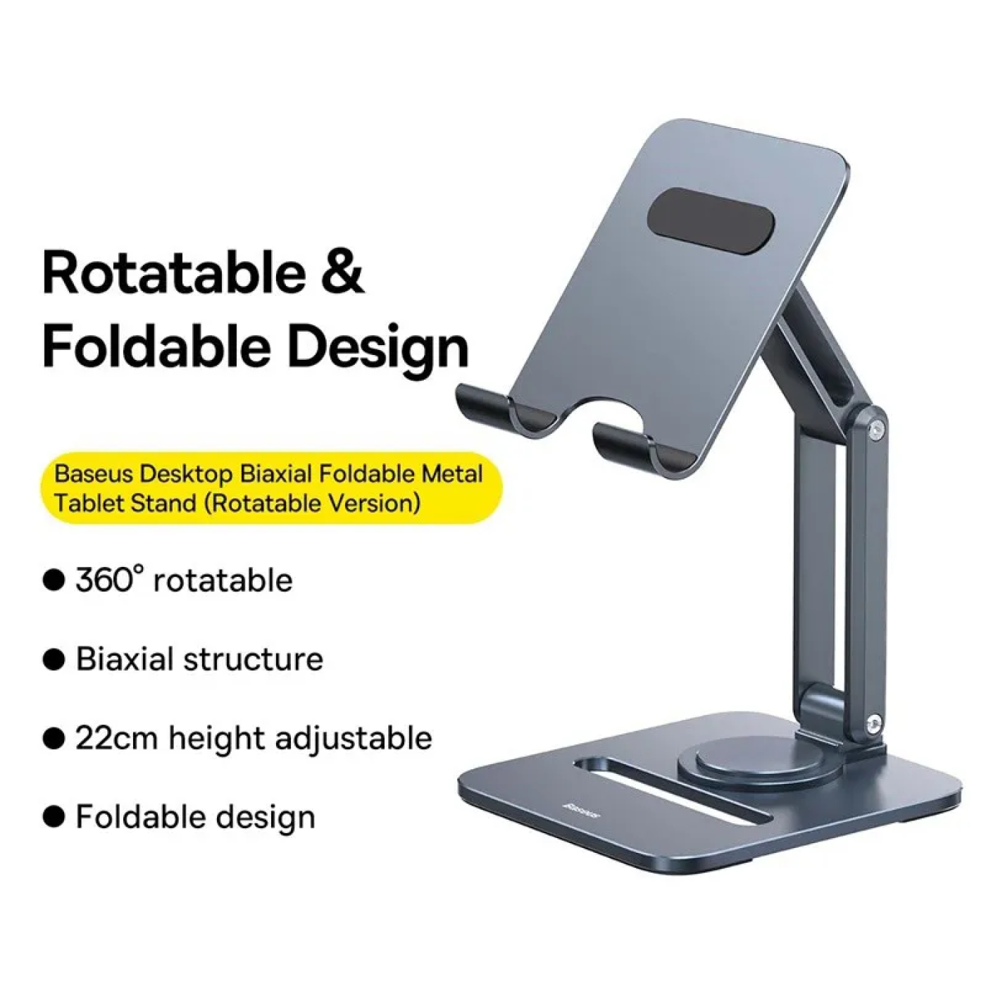 Giá Đỡ Điện Thoại Và Máy Tính Bảng Xếp Gọn Baseus Desktop Biaxial Foldable Metal Stand