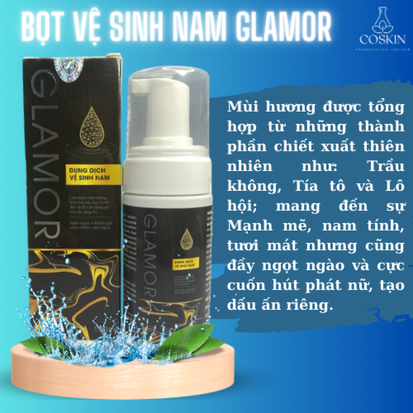 Bọt Vệ Sinh Nam Dung Dịch Vệ Sinh Nam Glamor Giúp Làm Sạch Nhẹ Nhàng, Khử Mùi, Ngăn Ngừa Nấm Ngứa Lọ