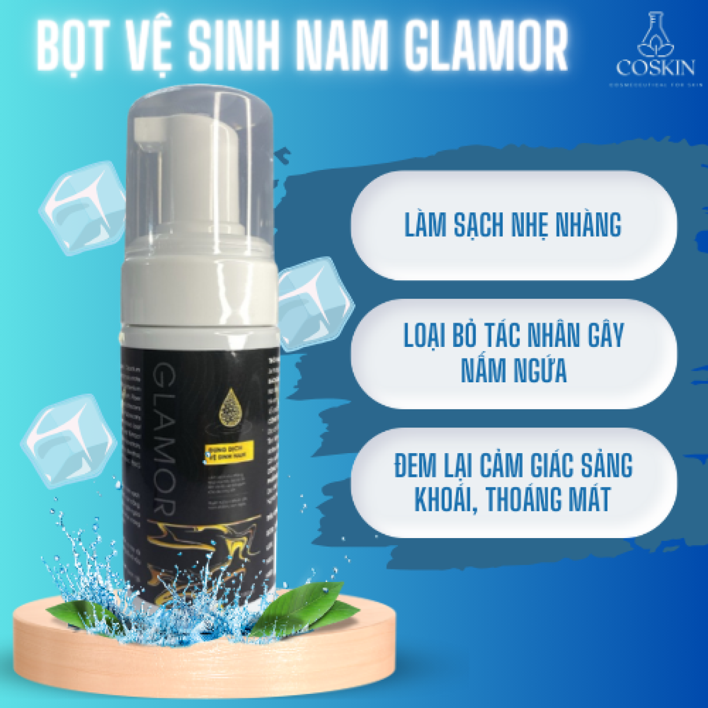 Bọt Vệ Sinh Nam Dung Dịch Vệ Sinh Nam Glamor Giúp Làm Sạch Nhẹ Nhàng, Khử Mùi, Ngăn Ngừa Nấm Ngứa Lọ