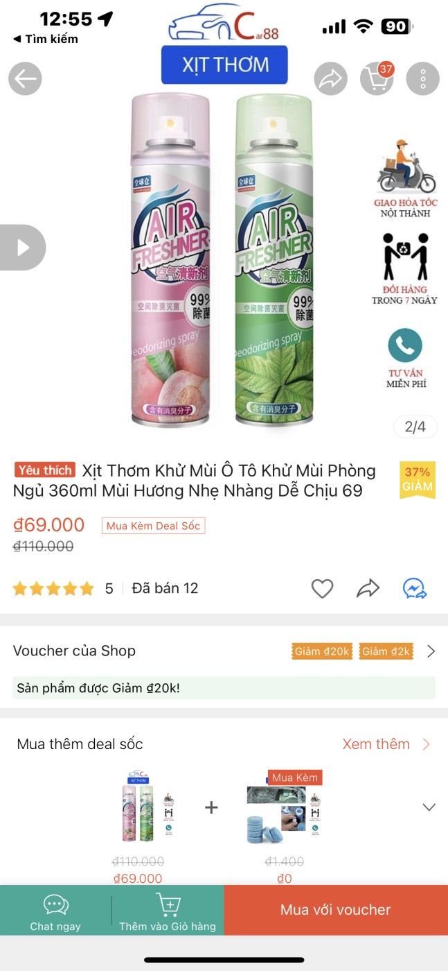 Xịt khử mùi nội địa TQ