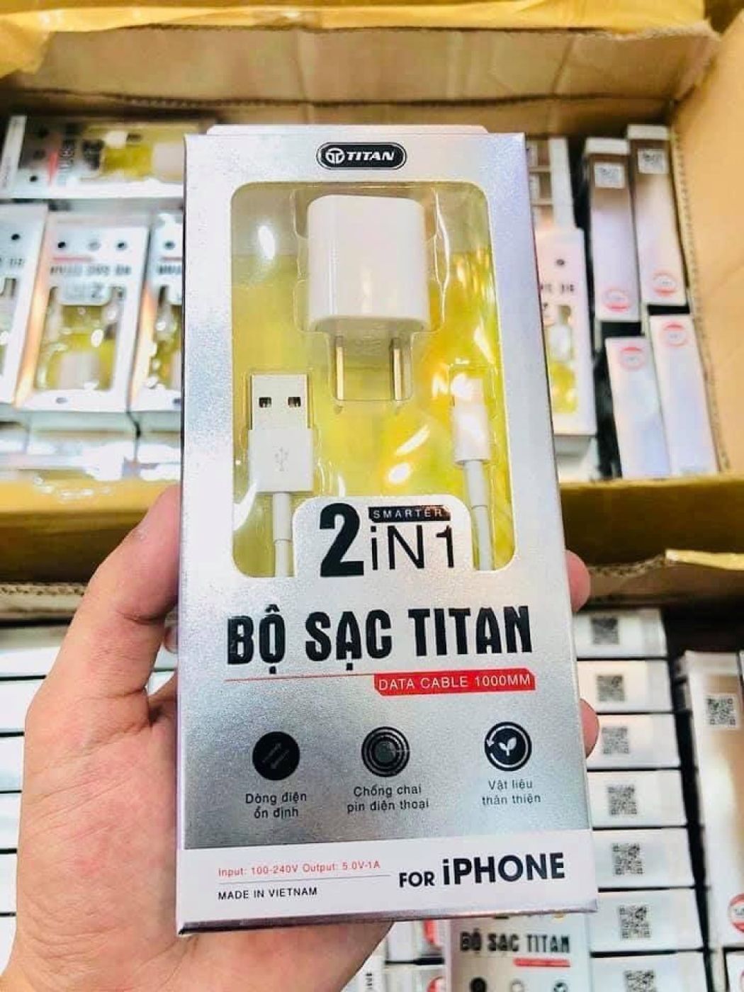 Combo SC02 (TITAN-CB06) KHÔNG KHAY iPhone hãng TITAN công suất 5w