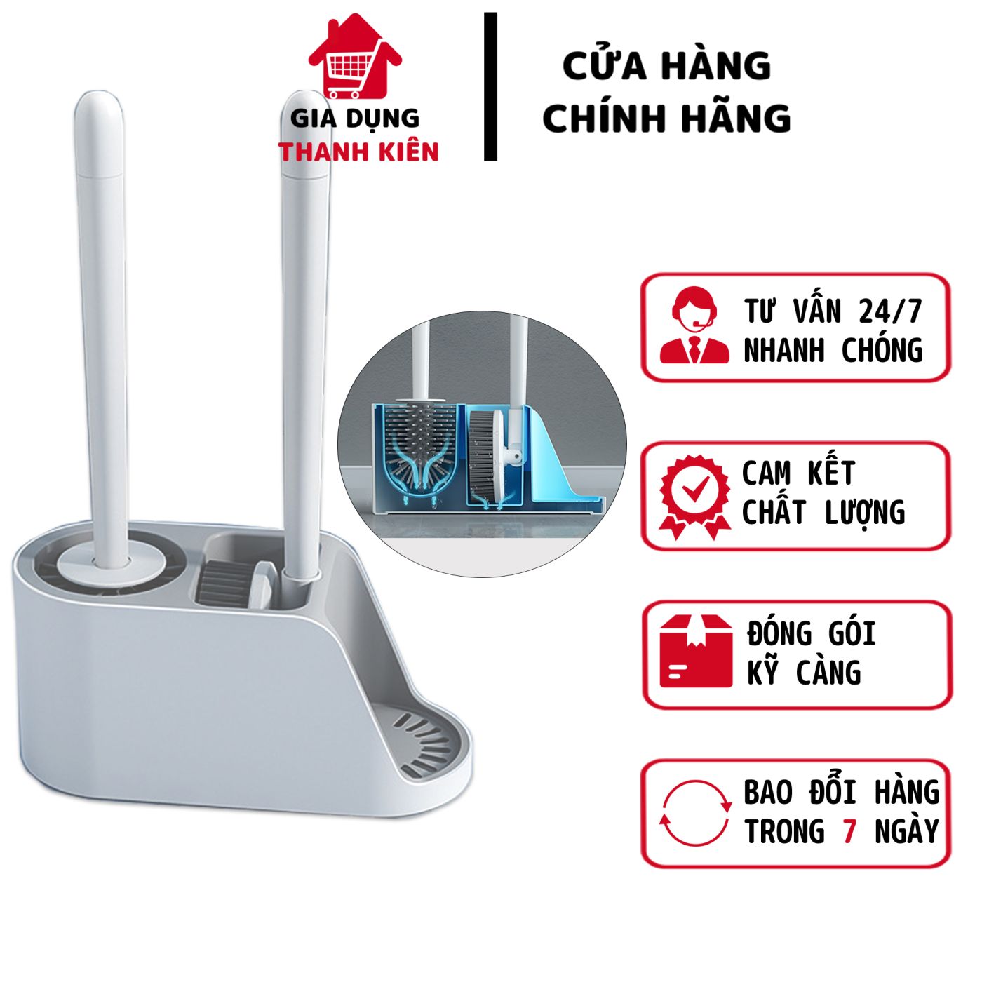 Bàn chải vệ toilet, cọ bồn cầu silicon 2 công dụng thiết kế thông minh giúp cọ sạch mọi ngóc ngách T