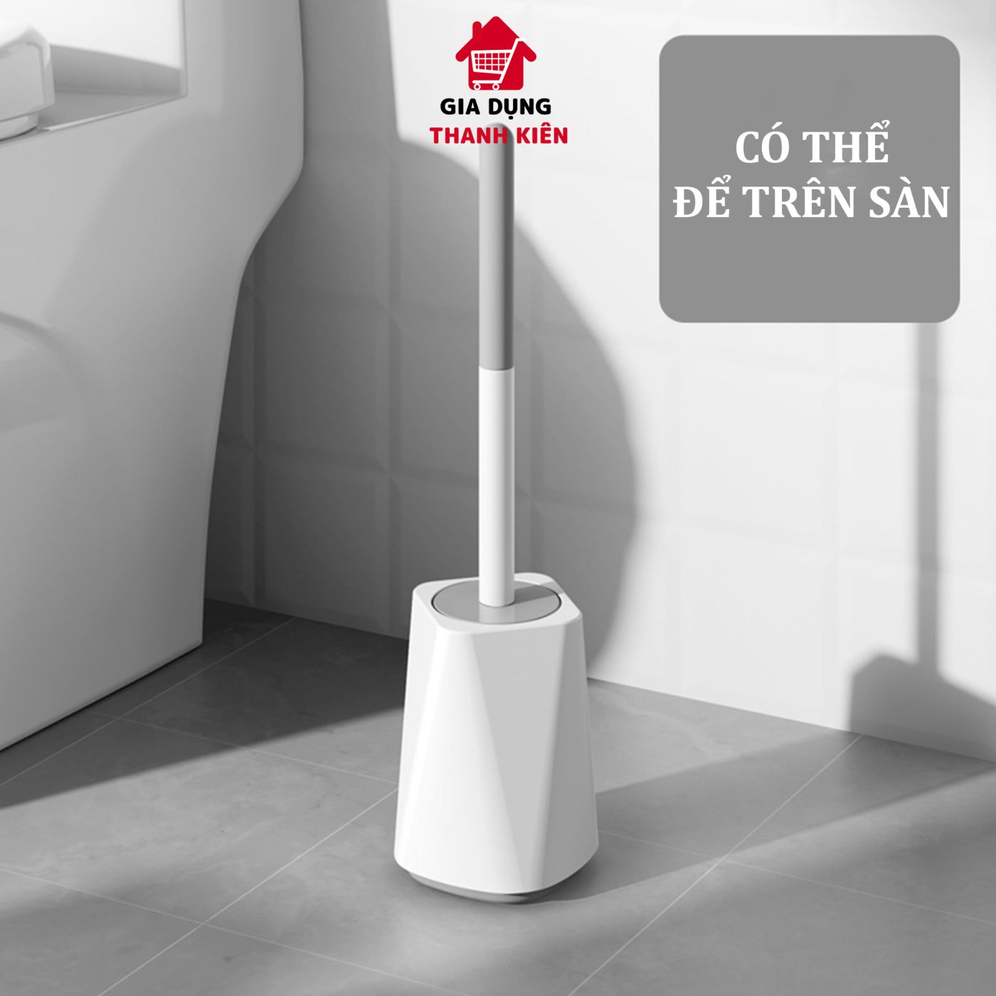 Cọ bồn cầu, chà toilet nhà vệ sinh lông mềm thế hệ mới có gắn treo tường Thanh Kiên TK011