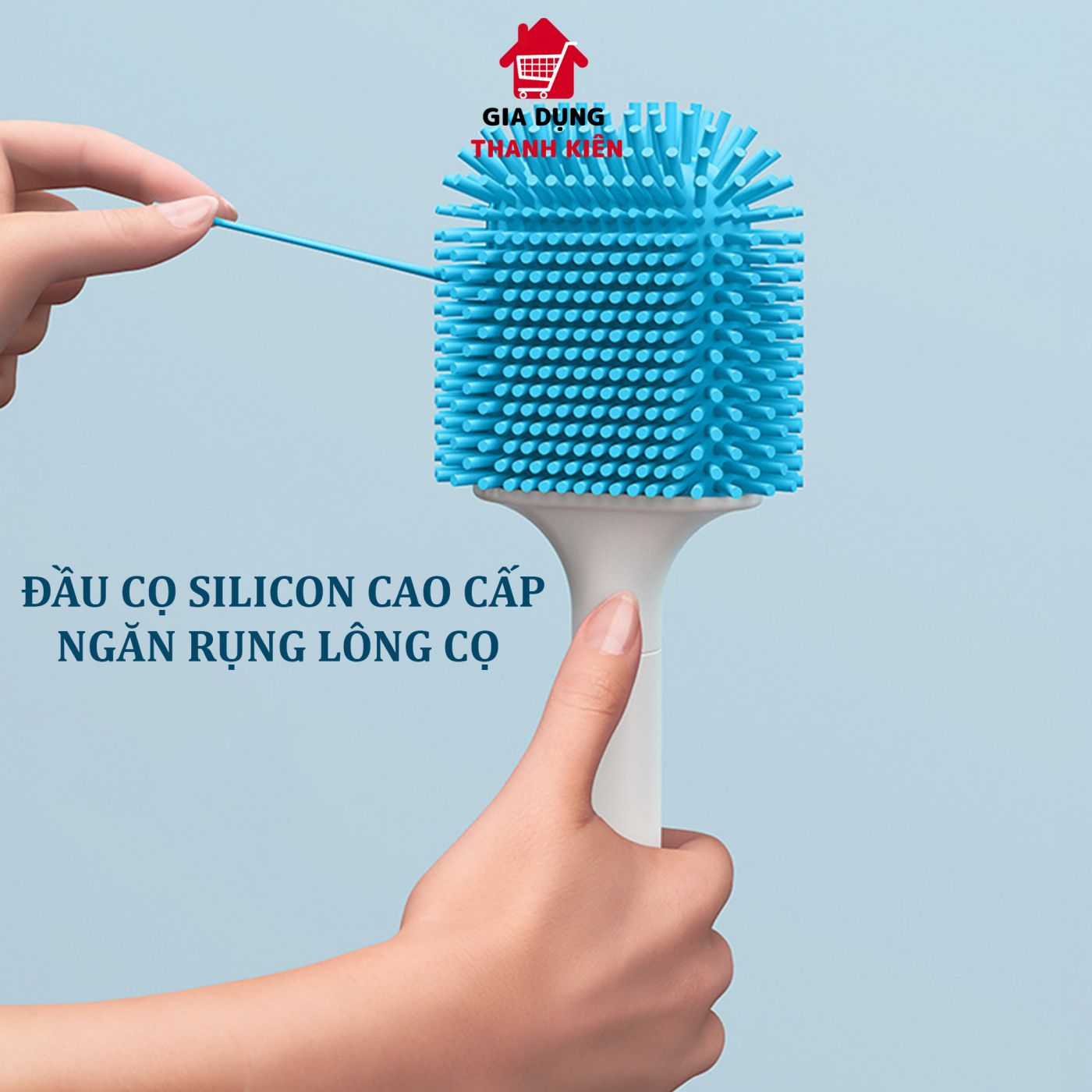 Bàn chải vệ sinh dẹp, toilet chất liệu silicon dẻo dai chà mọi góc cạnh thế hệ mới có gắn tường TK01