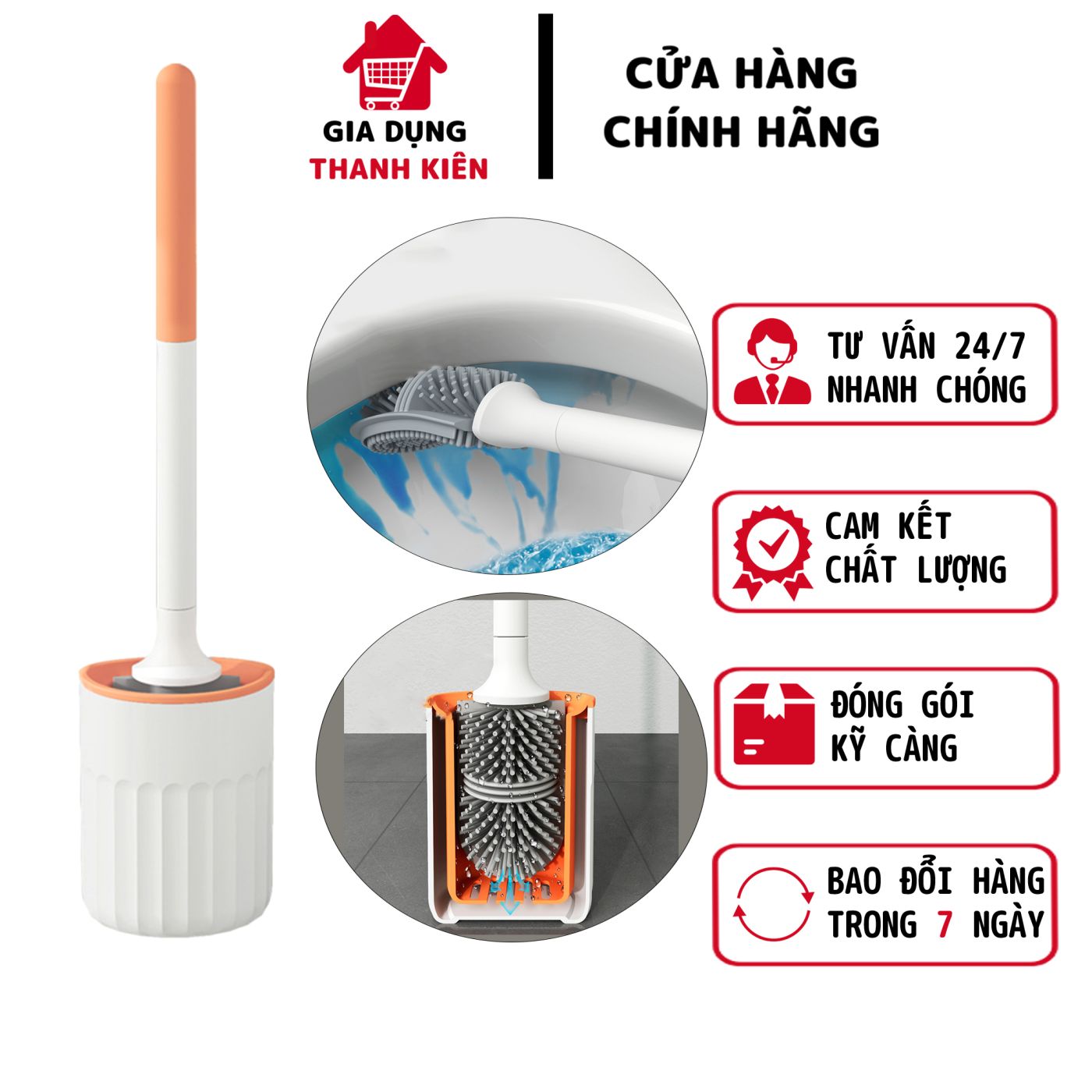 Bàn chải vệ sinh tròn, toilet chất liệu silicon dẻo dai chà mọi góc cạnh thế hệ mới có gắn tường TK0