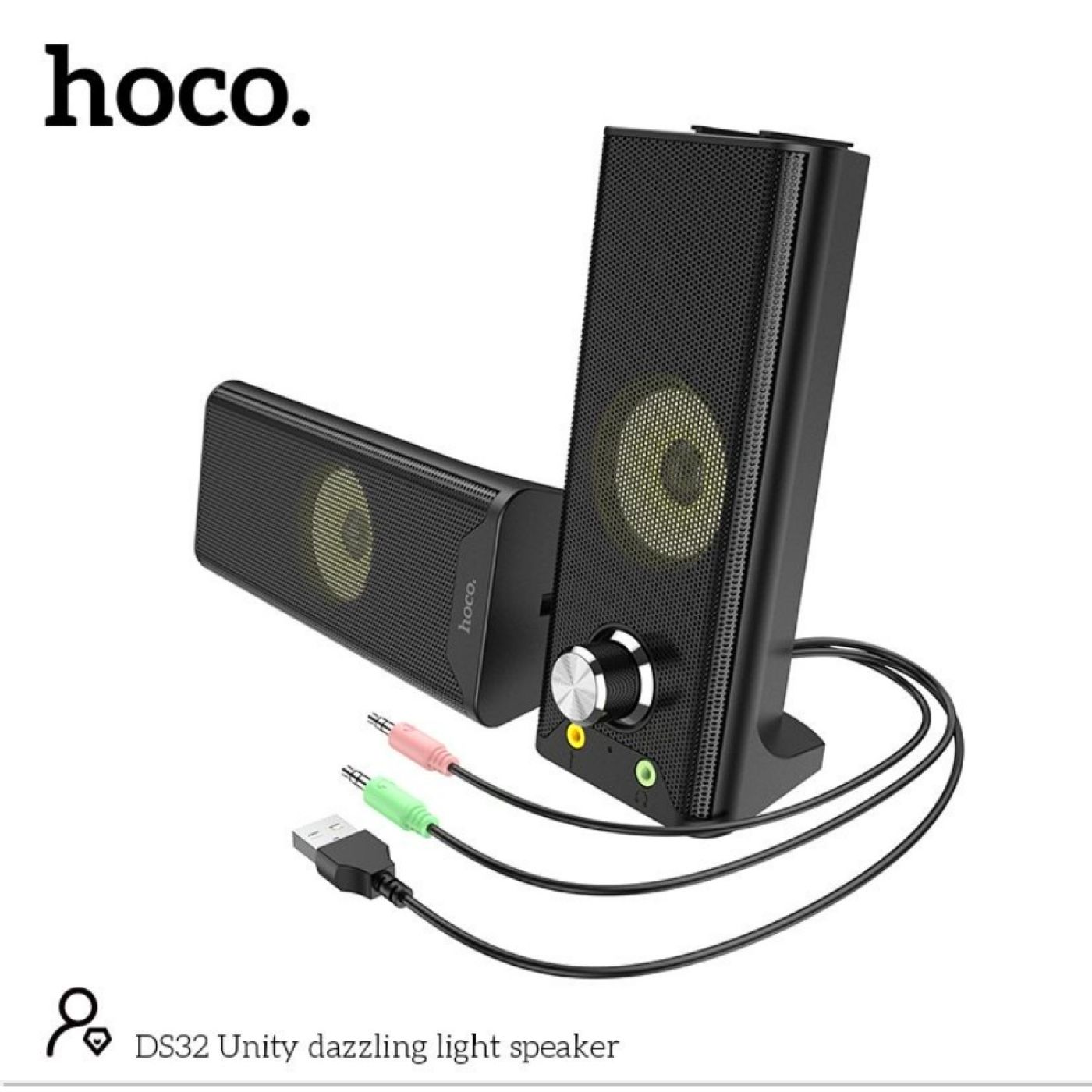 Loa máy tính, có đèn led hoco DS32 Bảo hành chính hãng