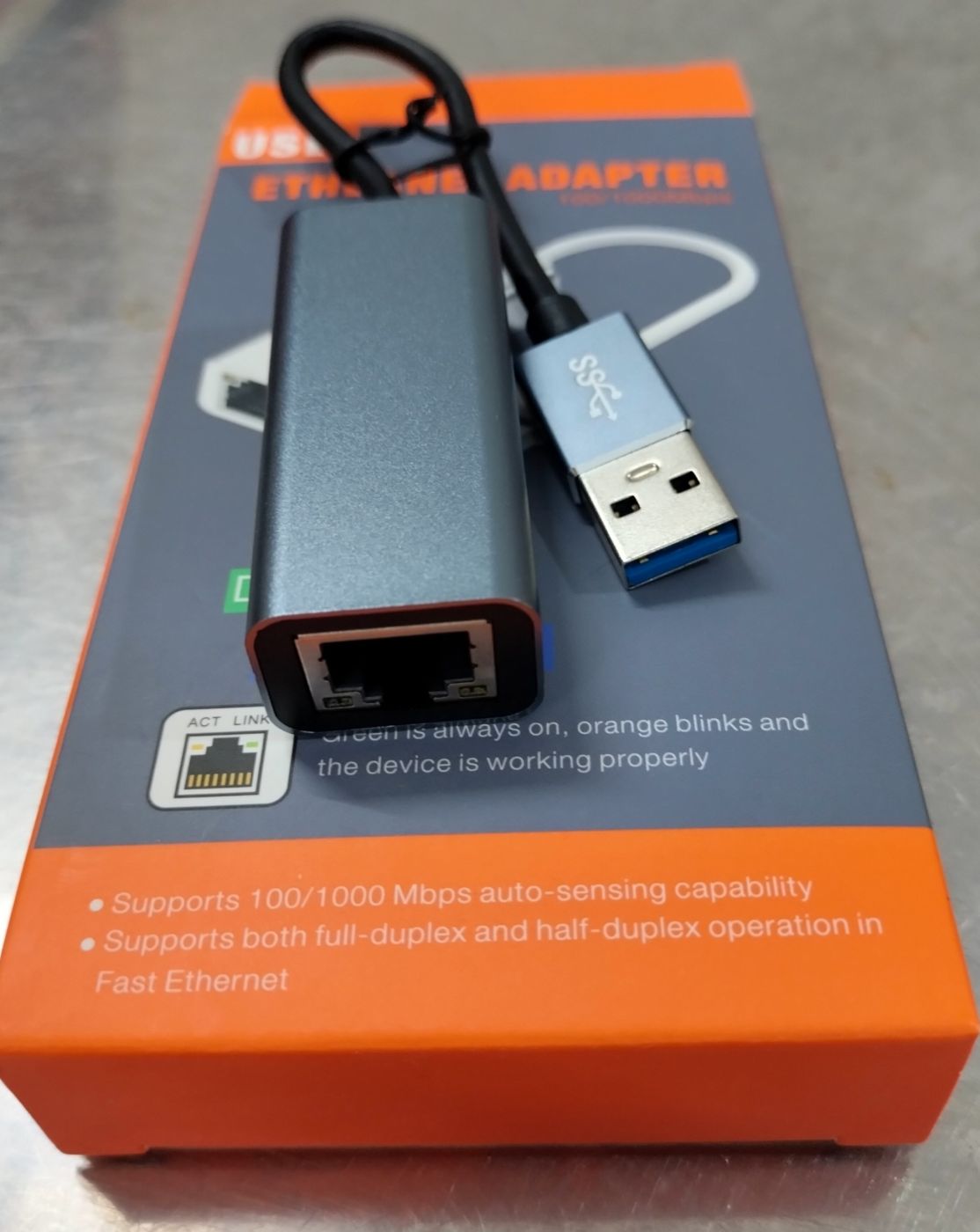 Dây chuyển đổi USB sang mạng lan tiện lợi 1000Mbps hàng cao cấp vỏ hợp kim nhôm