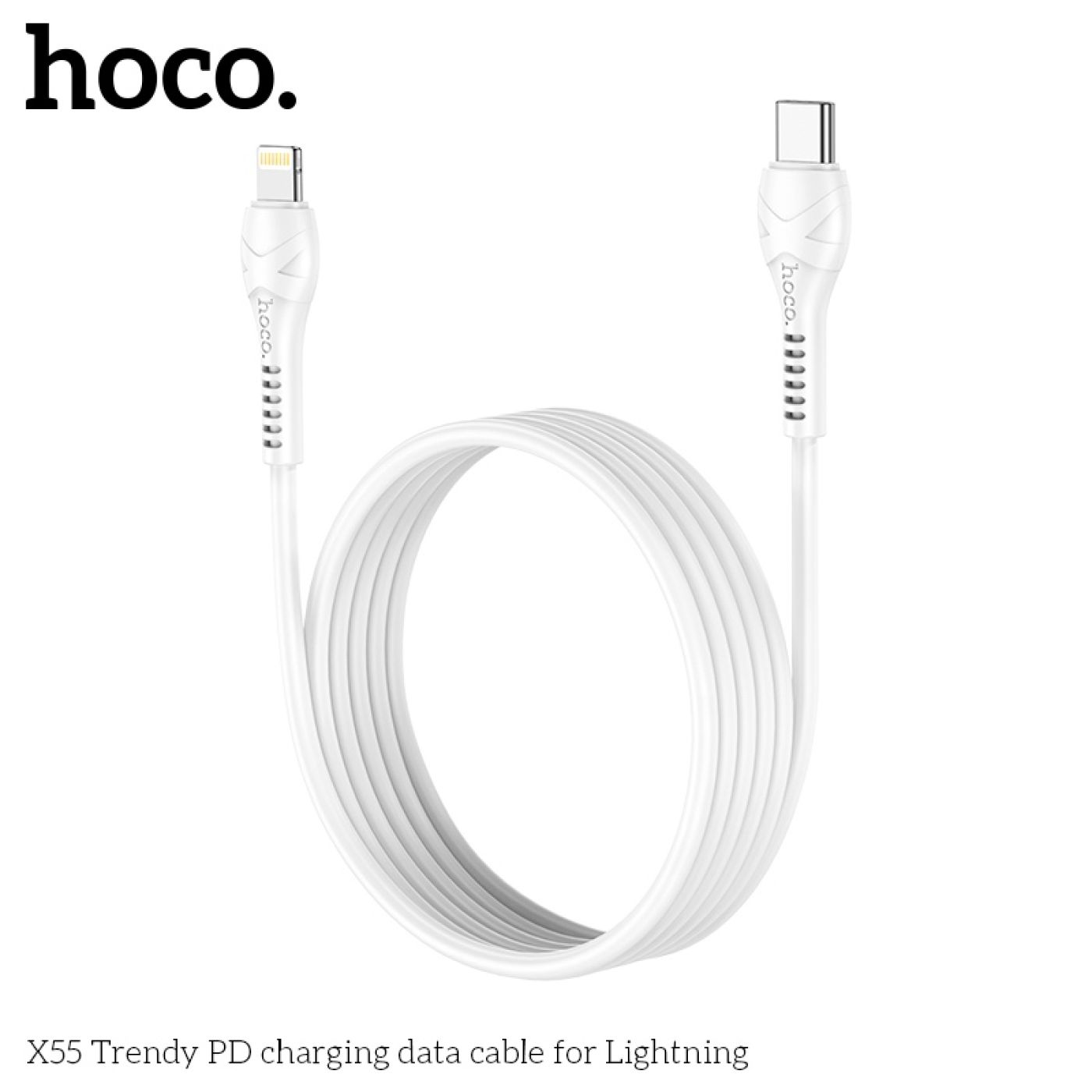 Cáp sạc nhanh 20W, hỗ trợ truyền tải dữ liệu, dây đồng nguyên chất hoco X55 typec sang iPhone