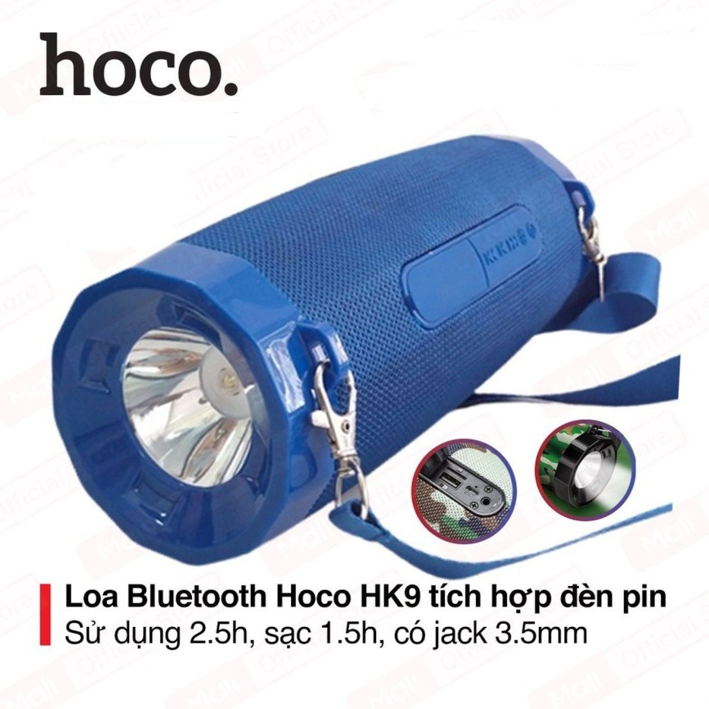 Loa Bluetooth V5.0 Hoco HK9 hỗ trợ thẻ nhớ, jack 3.5mm tương thích các loại điện thoại