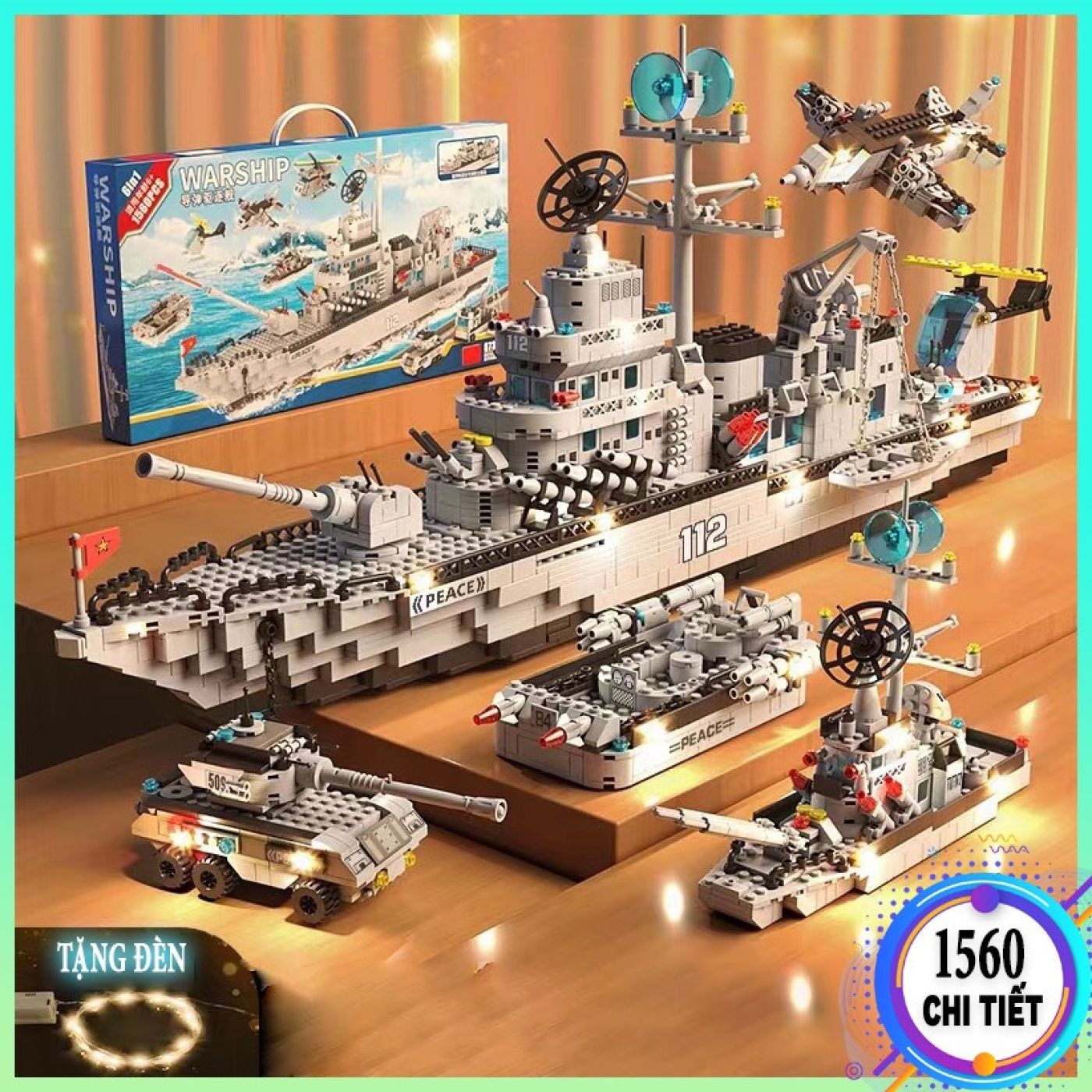 (order giao 20/1) Lego tàu chiến 1560 chi tiết cao cấp giá rẻ, đồ chơi lắp ráp mô hình