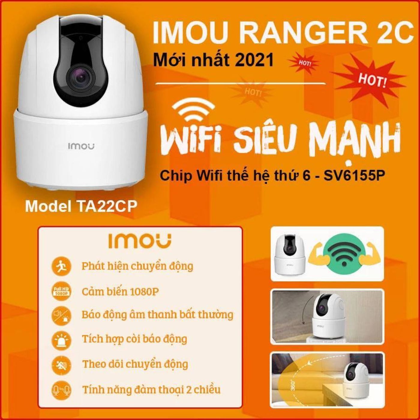 Bộ Camera IMOU 2MP TA22CP A22EP - Dòng Bán Chạy Top 1 Tại Việt Nam - Bảo Hành Chính Hãng