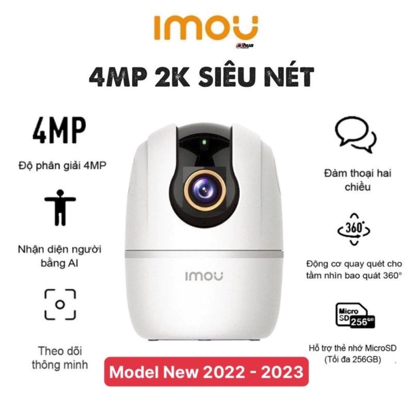 Bộ Camera IMOU A43P TA42CP 4MP 2K - Siêu Nét - Hàng Chính Hãng - Dòng Bán Chạy Nhất Tại Việt Nam