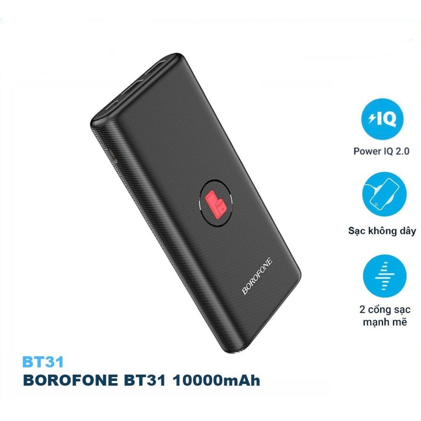 Pin sạc dự phòng không dây đa năng Borofone BT31 10000mAh - hỗ trợ Sạc Nhanh PD+QC