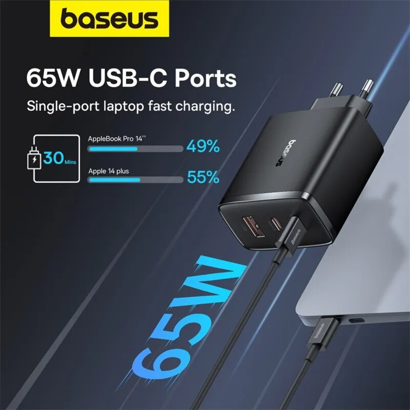 Củ Sạc Nhanh Baseus Cube Pro Fast Charger 2C+U 65W