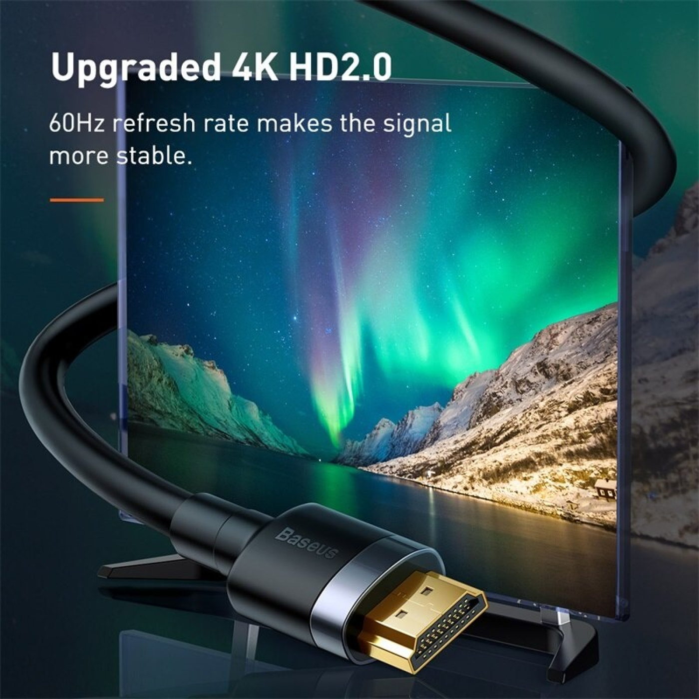 Cáp HDMI 2.0 Baseus Enjoyment Series 4KHD Male To 4KHD Male Adapter Cable (18Gbps, 4K/60hz) 1m