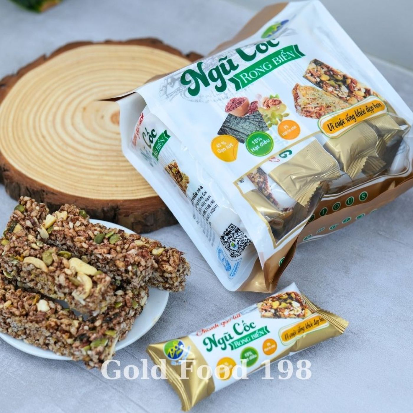 Thanh Gạo Lứt Ngũ Cốc Rong Biển ( Bịch 10 thanh 180G )