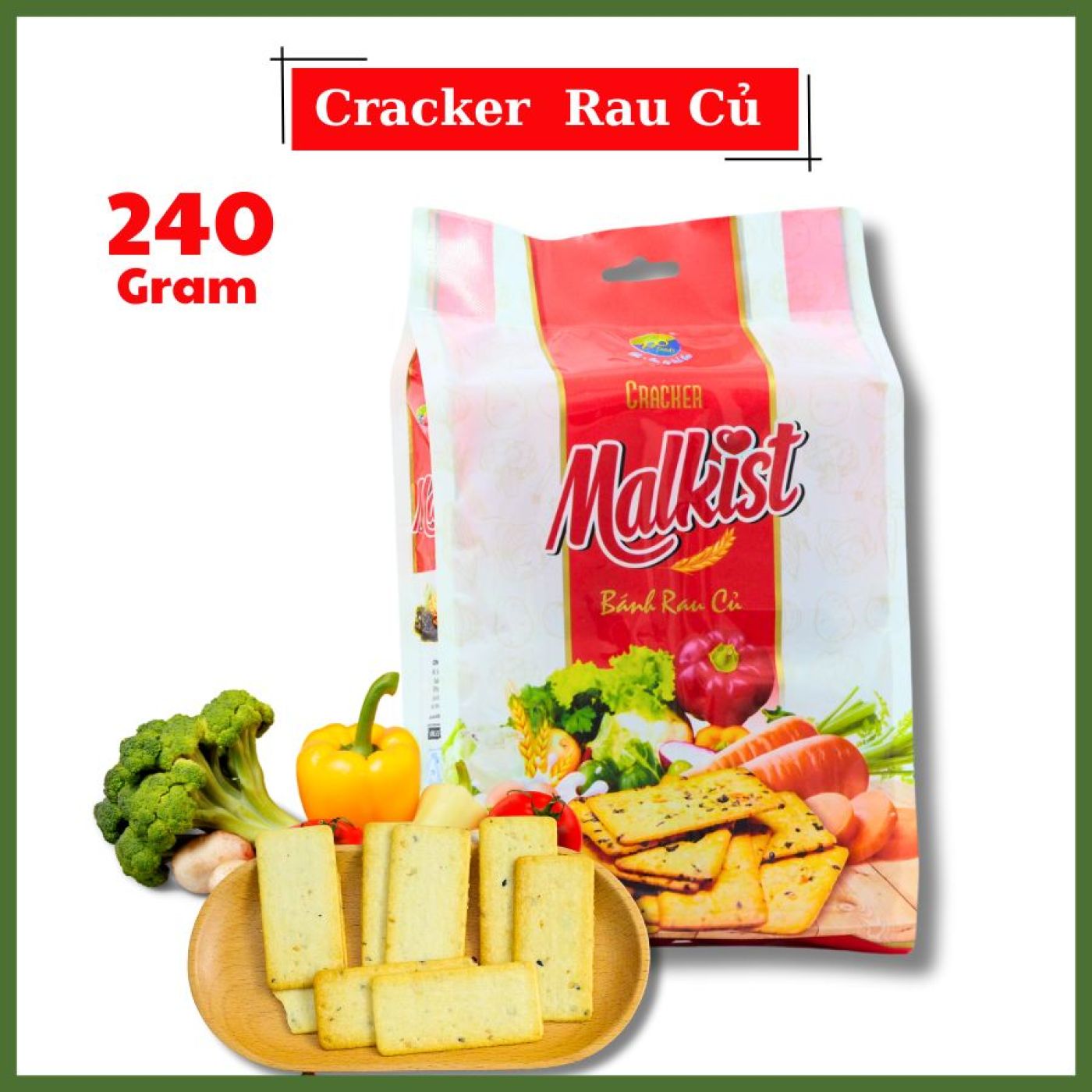 Bánh Cracker Rau Củ - túi 240G