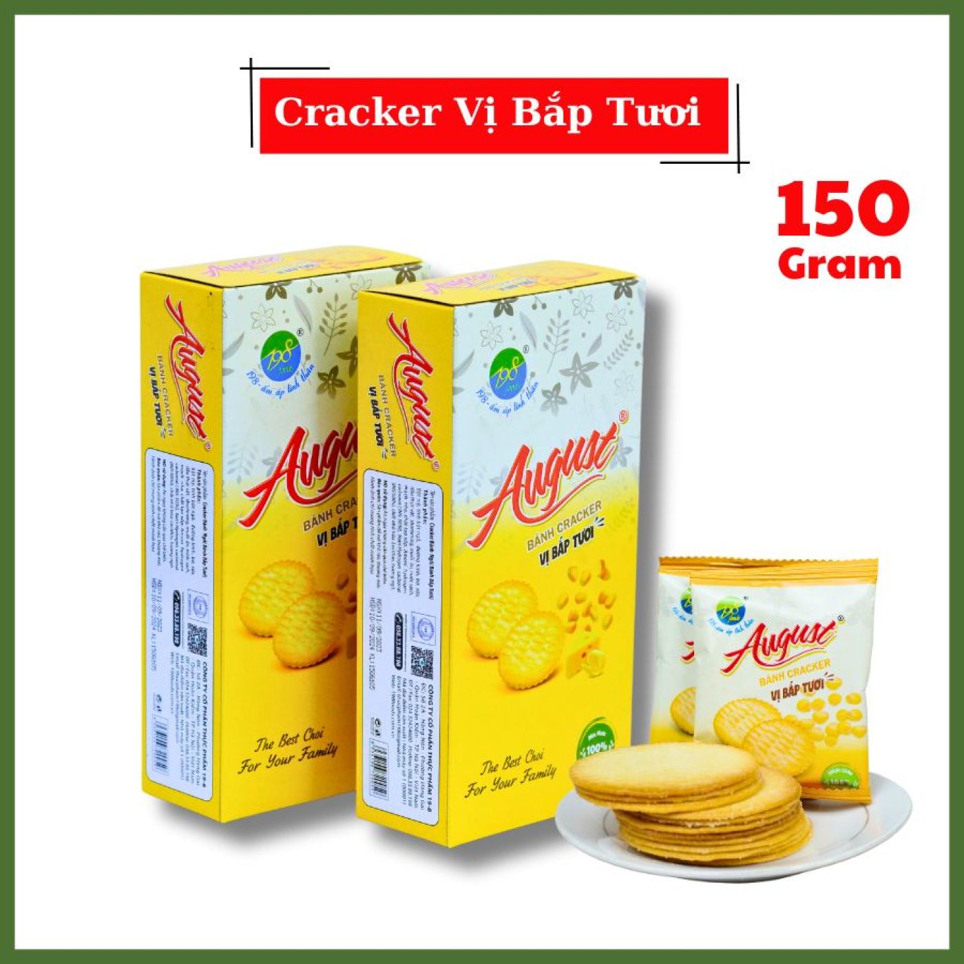 Bánh Cracker Vị Bắp Tươi - hộp 150G