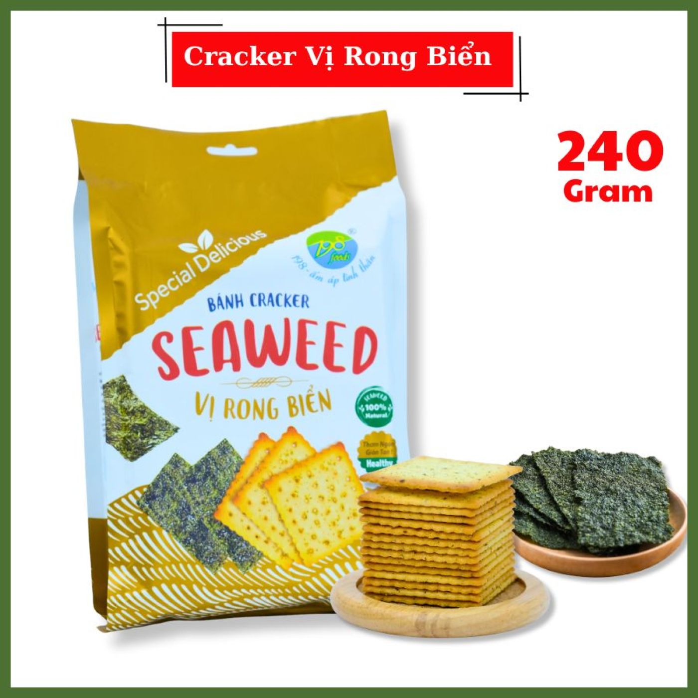 Bánh Cracker Vị Rong Biển - túi 240G