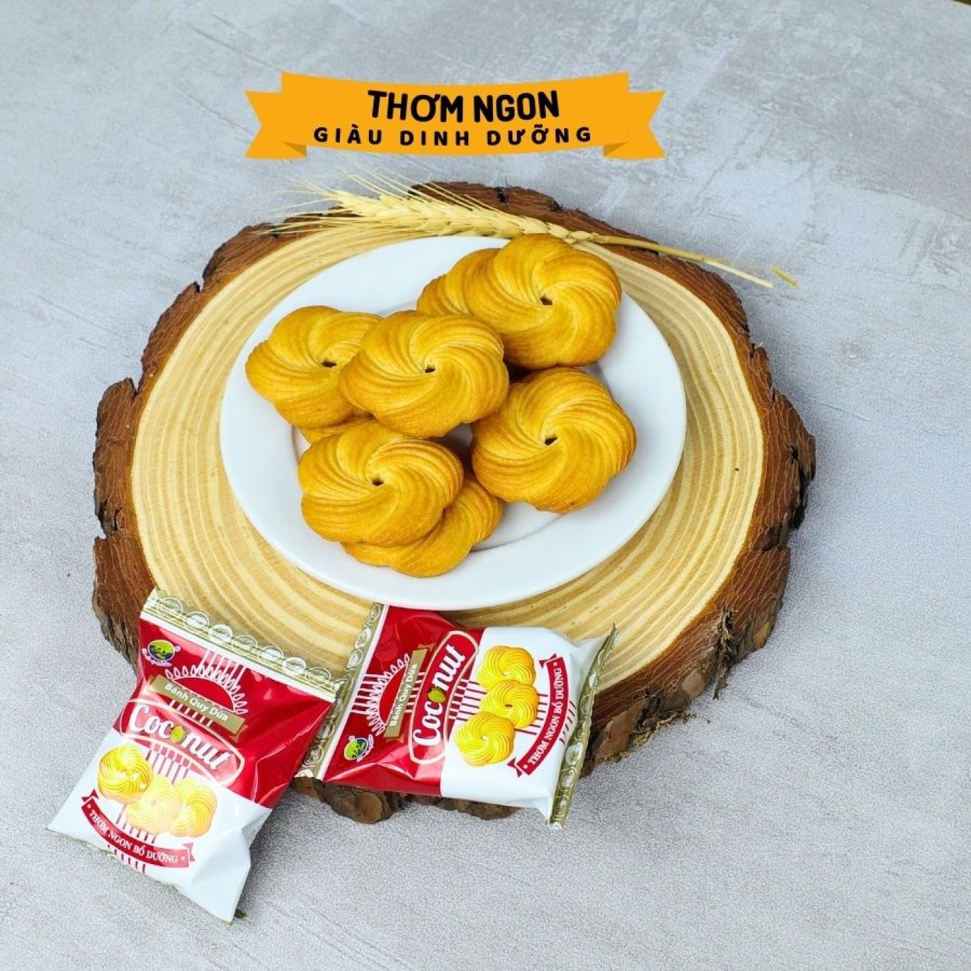 Bánh Quy Cookies Sữa Dừa Thơm Ngon - Hôp 300G