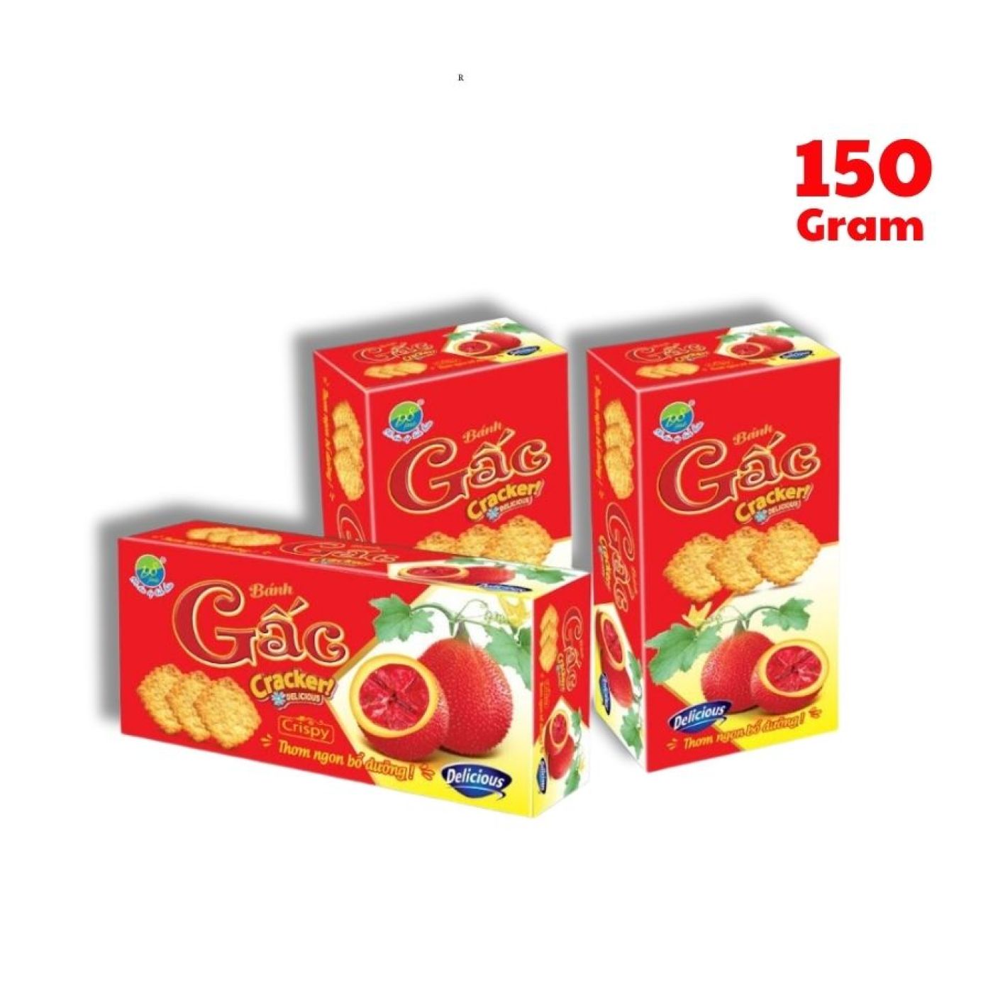 Bánh Cracker Gấc Giòn Rụm Thơm Ngon - Hộp 150G