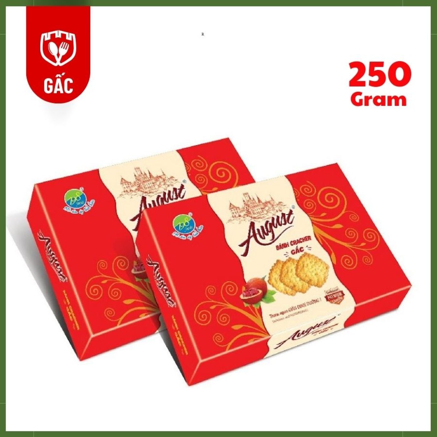 Bánh Cracker Gấc Giòn Rụm Thơm Ngon - Hộp 250G