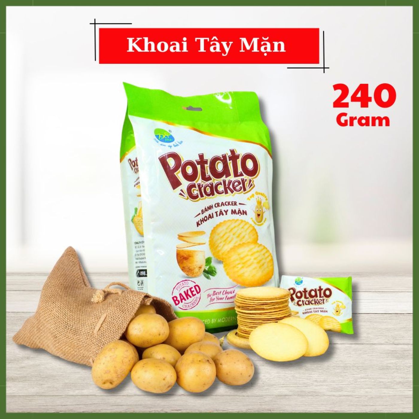 Bánh Cracker Khoai Tây Mặn - Túi 240G