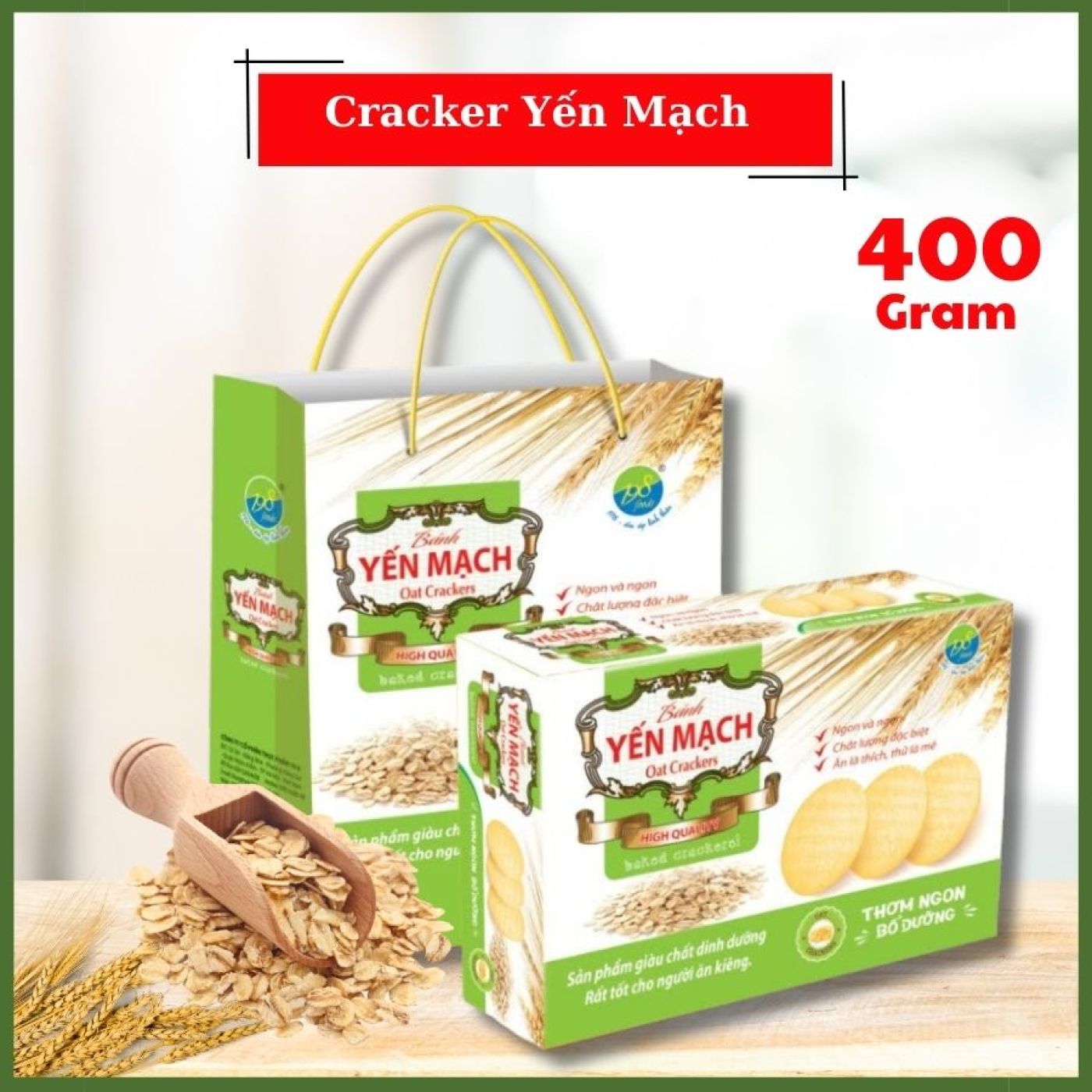 Bánh Cracker Yến Mạch Bổ Dưỡng - Hộp 400G