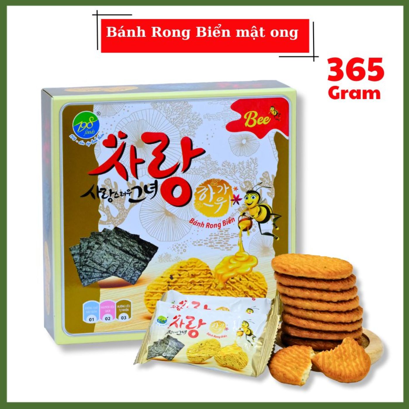 Bánh Rong Biển Mật Ong Giòn Thơm Ngon - Hộp 356G