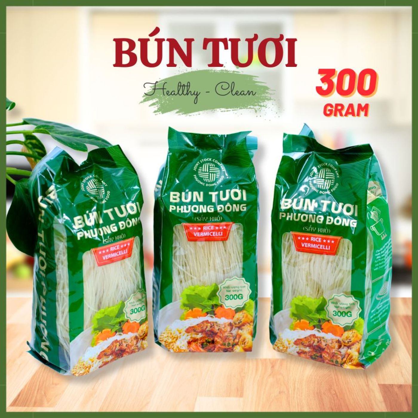 Bún tươi sấy khô cao cấp Phương Đông 300G