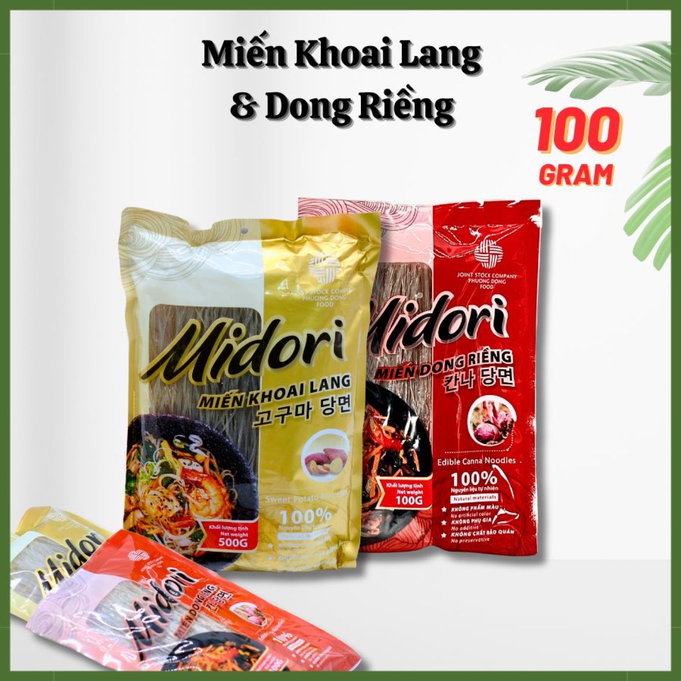 Miến Khoai lang - Miến dòng riềng Midori cao cấp Phương Đông - 100G