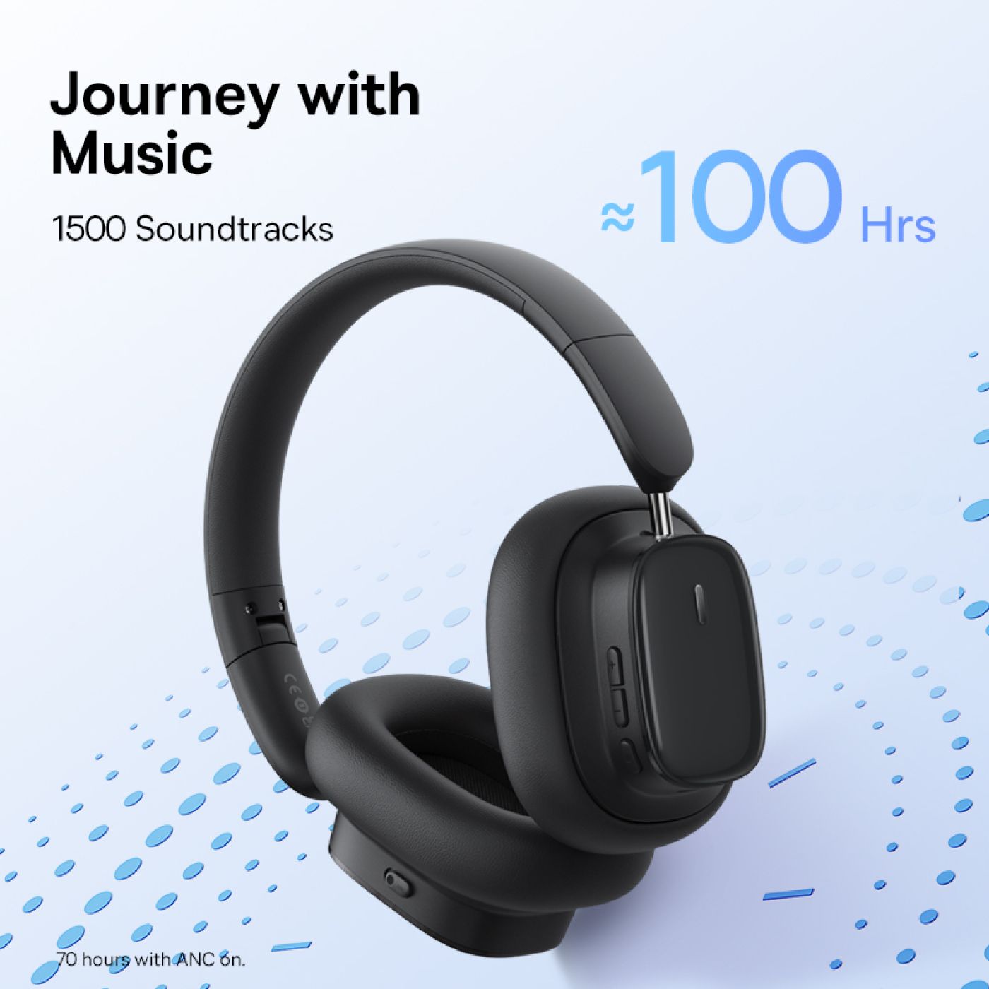 Tai Nghe Không Dây Chống Ồn Baseus Bowie H1i Bisa 3D ANC -48dB ( Noise-Cancellation Wireless Headpho