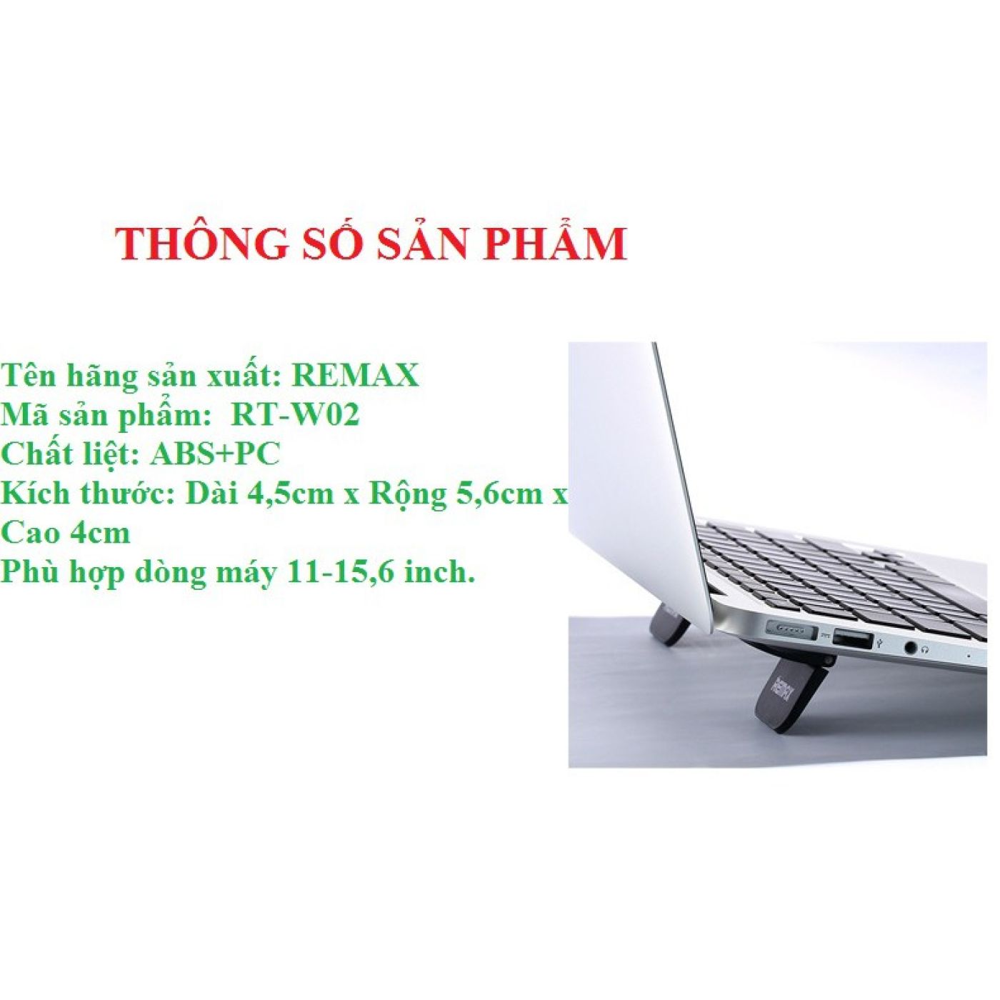 Đế Tản Nhiệt, Kệ Kê Macbook Laptop Hãng REMAX Dạng 2 Thanh Chân Gập - hàng chính hãng