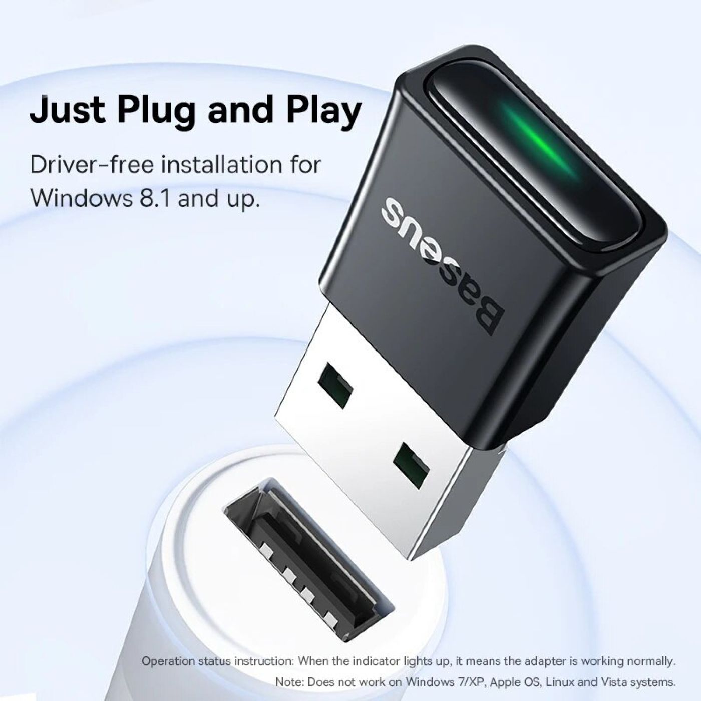 USB Bluetooth Tốc Độ Cao Baseus BA07 Bluetooth Receiver (Bluetooth CSR 5.3 , 20m, Wireless Audio Tra