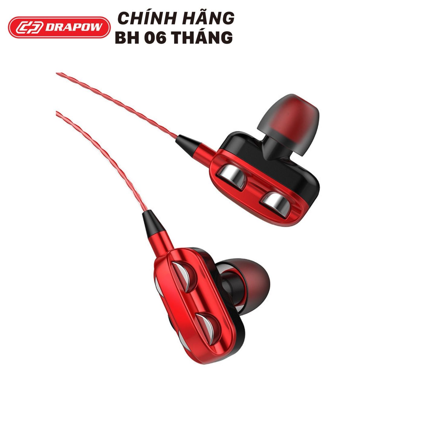 Tai nghe dây 3.5mm hãng Drapow M20 - có phím chỉnh volume - bao bì túi