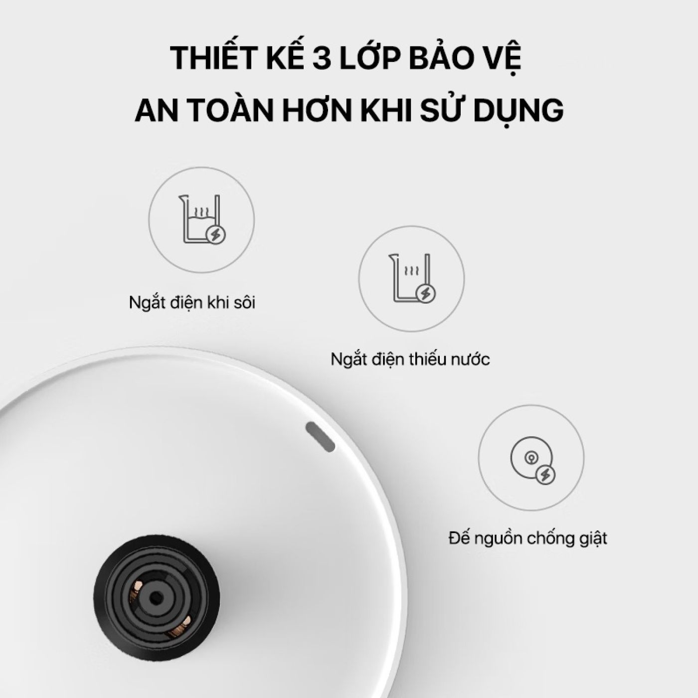 Ấm đun nước, bình đun nước siêu tốc Xiaomi Mijia 1A MJDSH02YM- 1,5L - 1800W - Hàng Chính Hãng