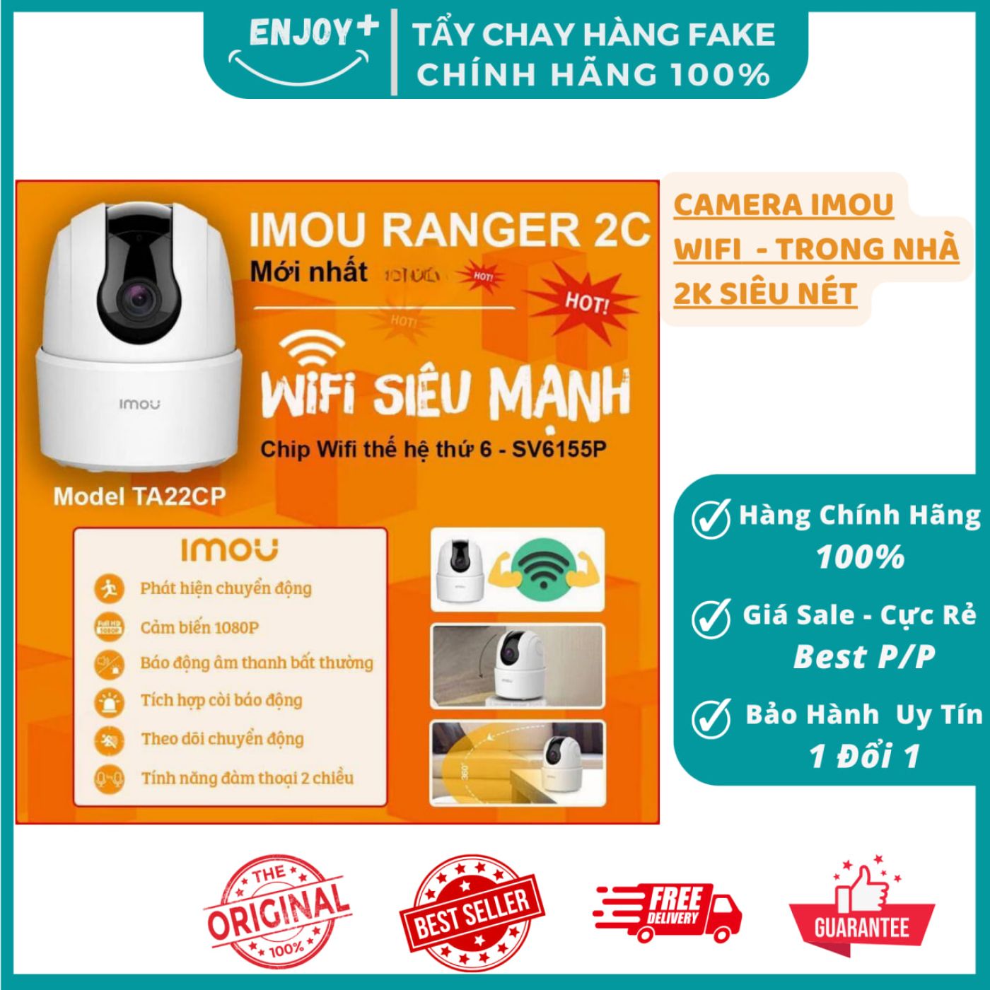 Camera Wifi IMOU 2MP TA22CP/A22EP/A23P| Mẫu Mới| Camera Bán Chạy Số 1 Việt Nam| Bảo Hành Chính Hãng