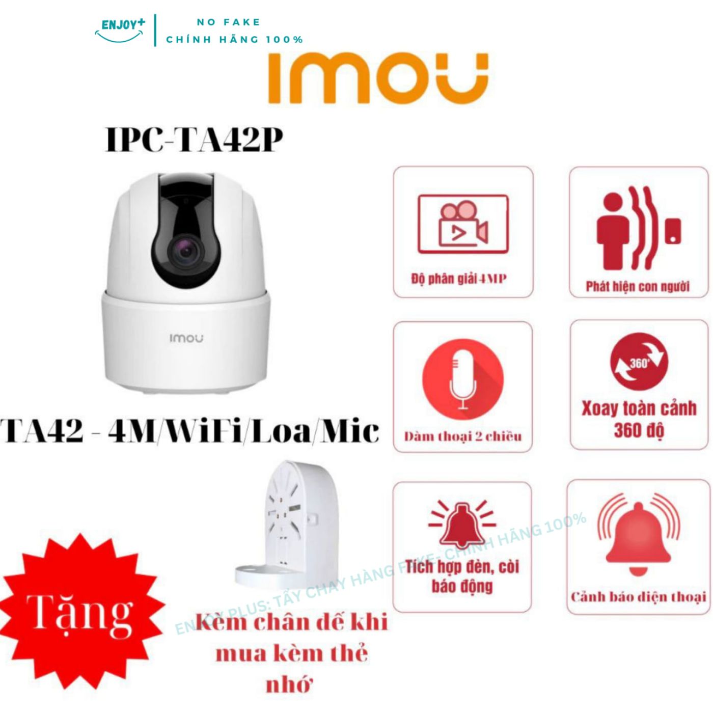 Camera Wifi IMOU 4MP 2K Siêu Nét TA42P/A42/A42P/A43P| Mẫu Mới| Camera Bán Chạy Số 1 Việt Nam