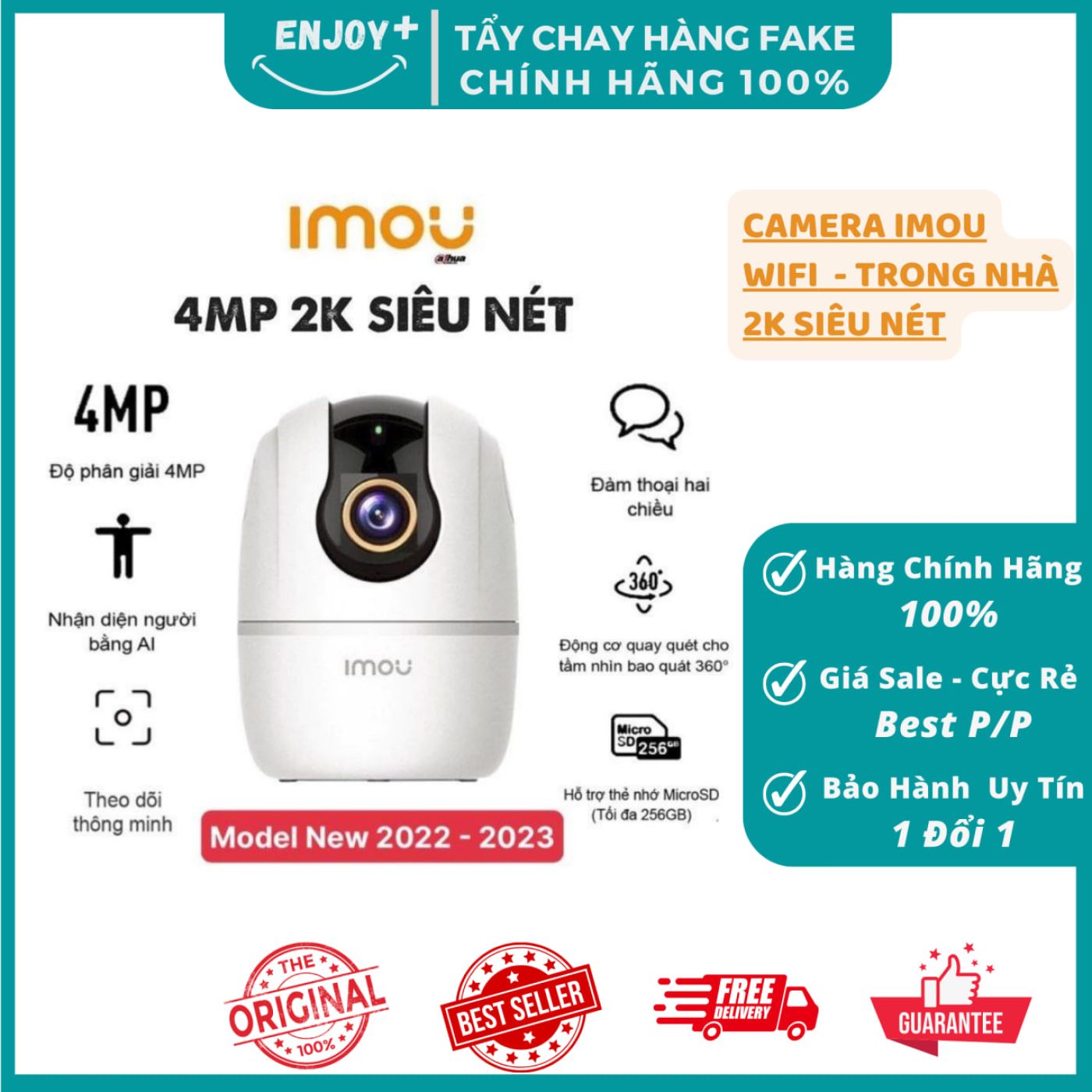 Camera Wifi IMOU 4MP 2K Siêu Nét TA42P/A42/A42P/A43P| Mẫu Mới| Camera Bán Chạy Số 1 Việt Nam