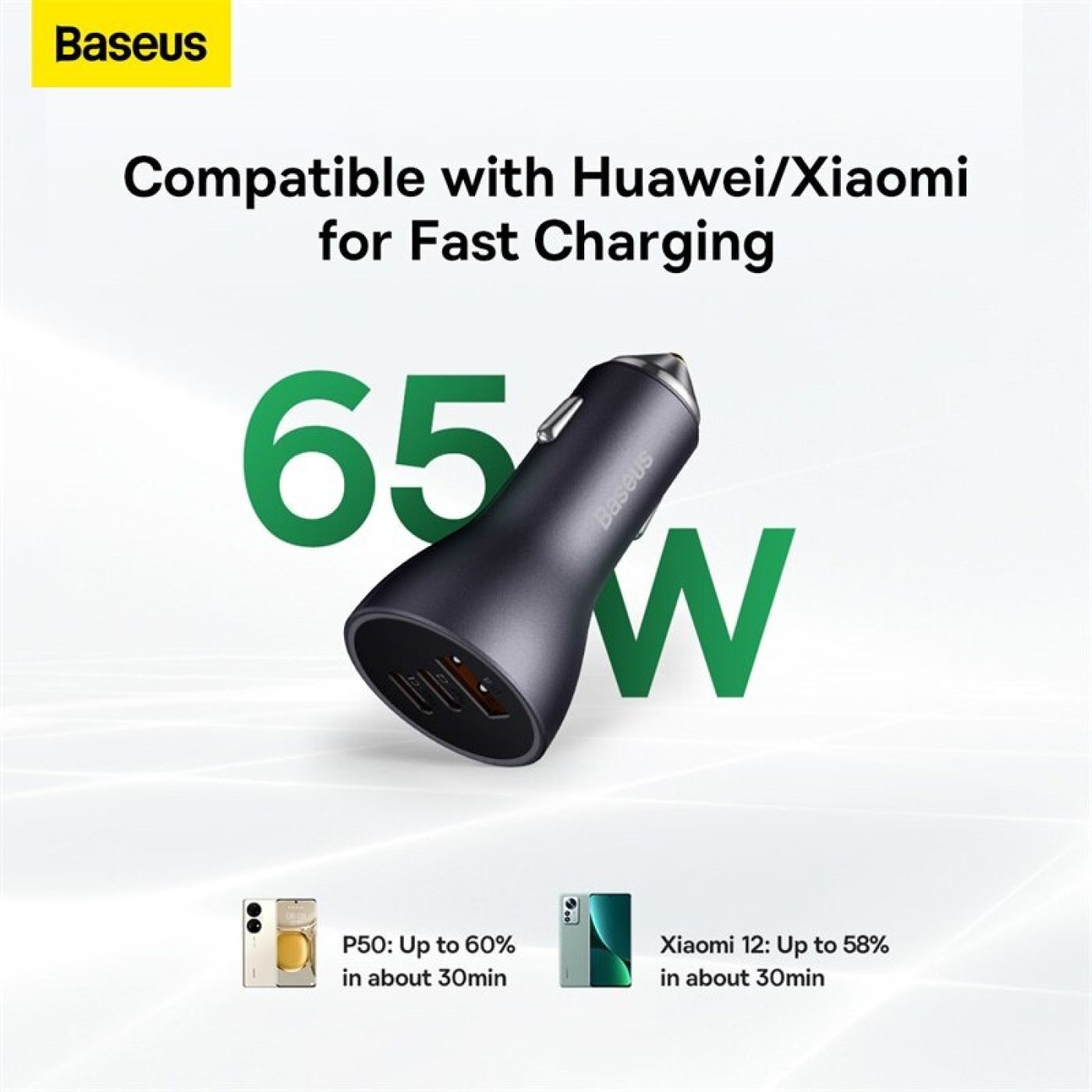 Tẩu Sạc Nhanh Đa Năng Trên Ô Tô 65W Baseus Golden Contactor Pro Triple Fast Charger Car Charger QC 3