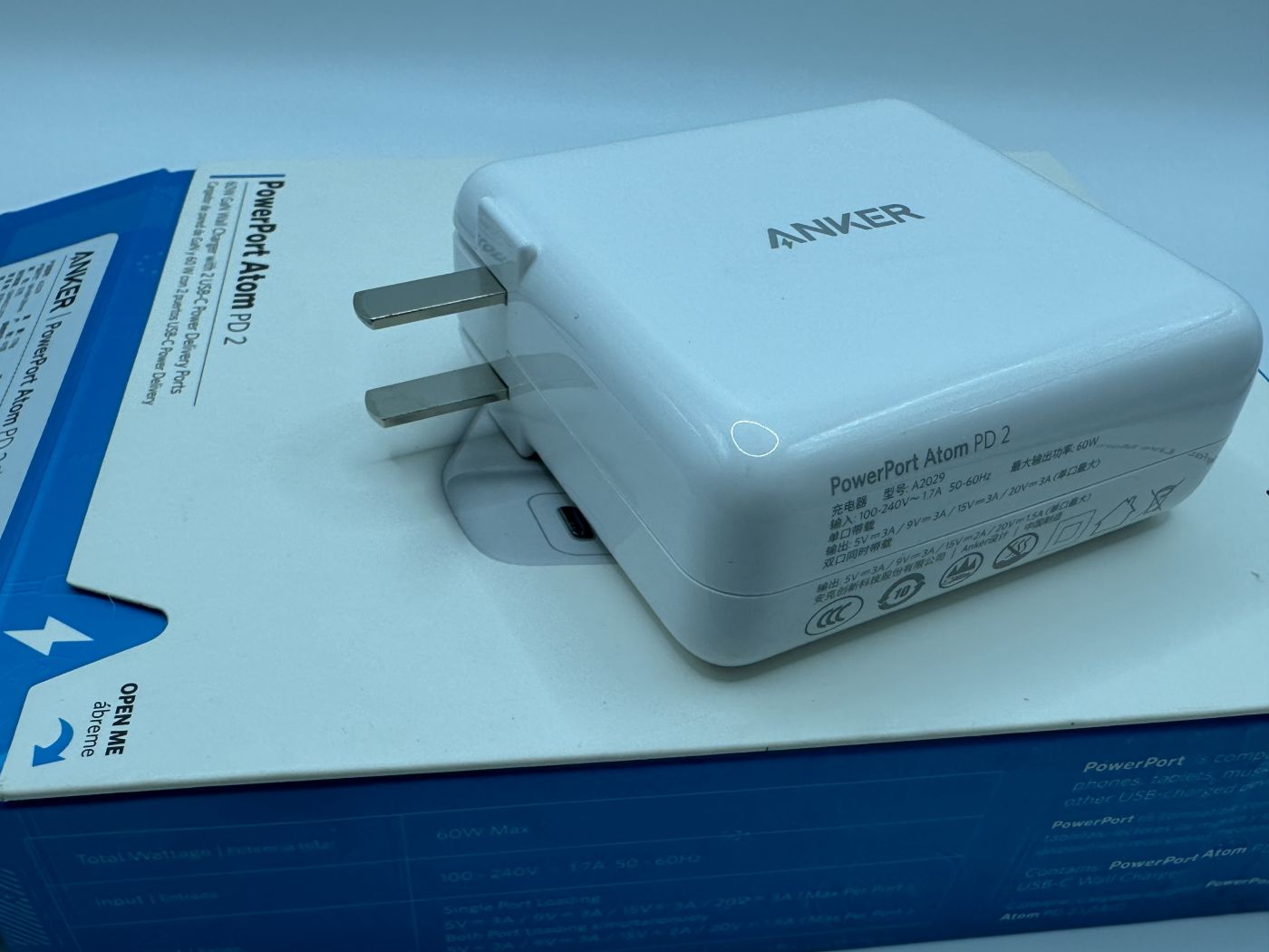 ￼(NEW CỐC 60W PD) Sạc Anker PowerPort Atom PD 2 [GaN Tech] 60W (2 PD) - A2029