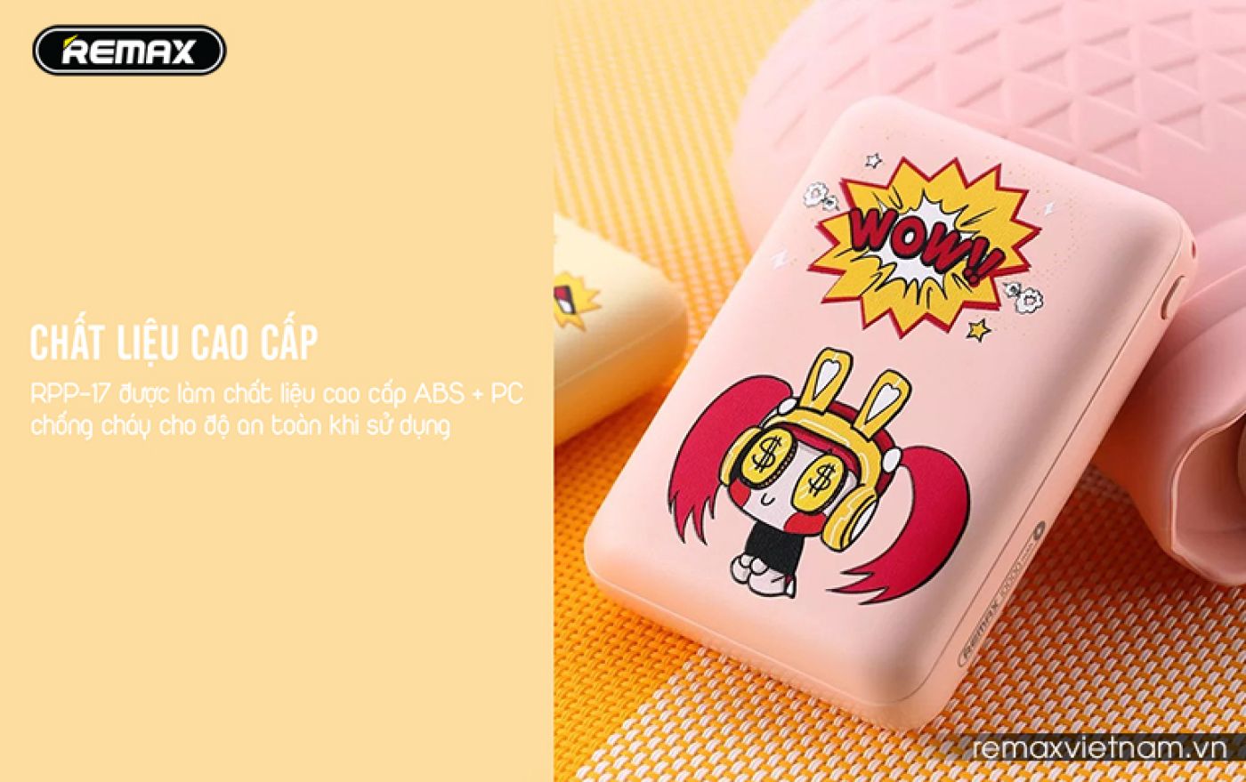 Pin sạc dự phòng Remax RPP-117 10000mAH hình kute