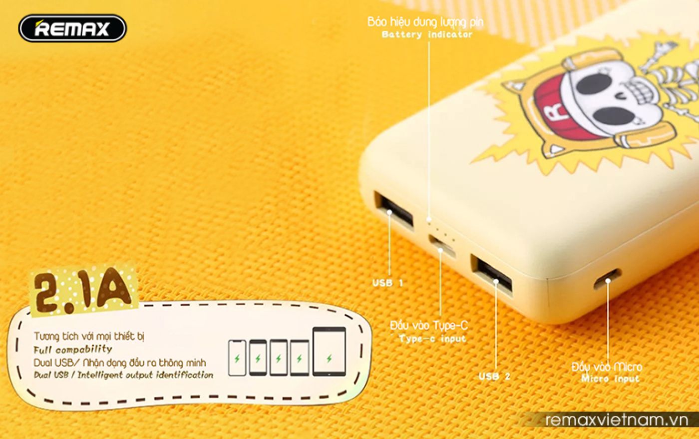 Pin sạc dự phòng Remax RPP-117 10000mAH hình kute