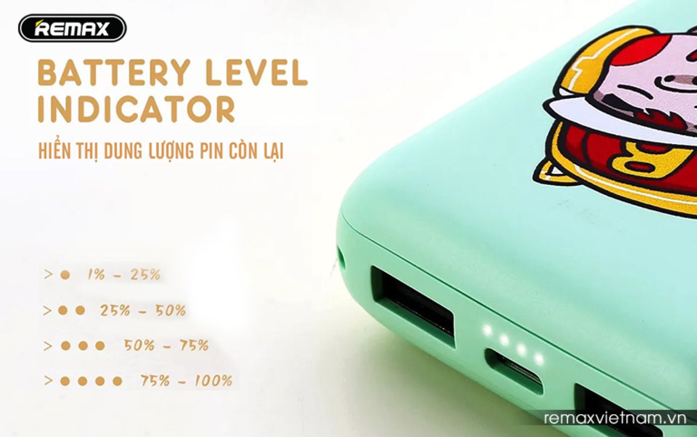 Pin sạc dự phòng Remax RPP-117 10000mAH hình kute