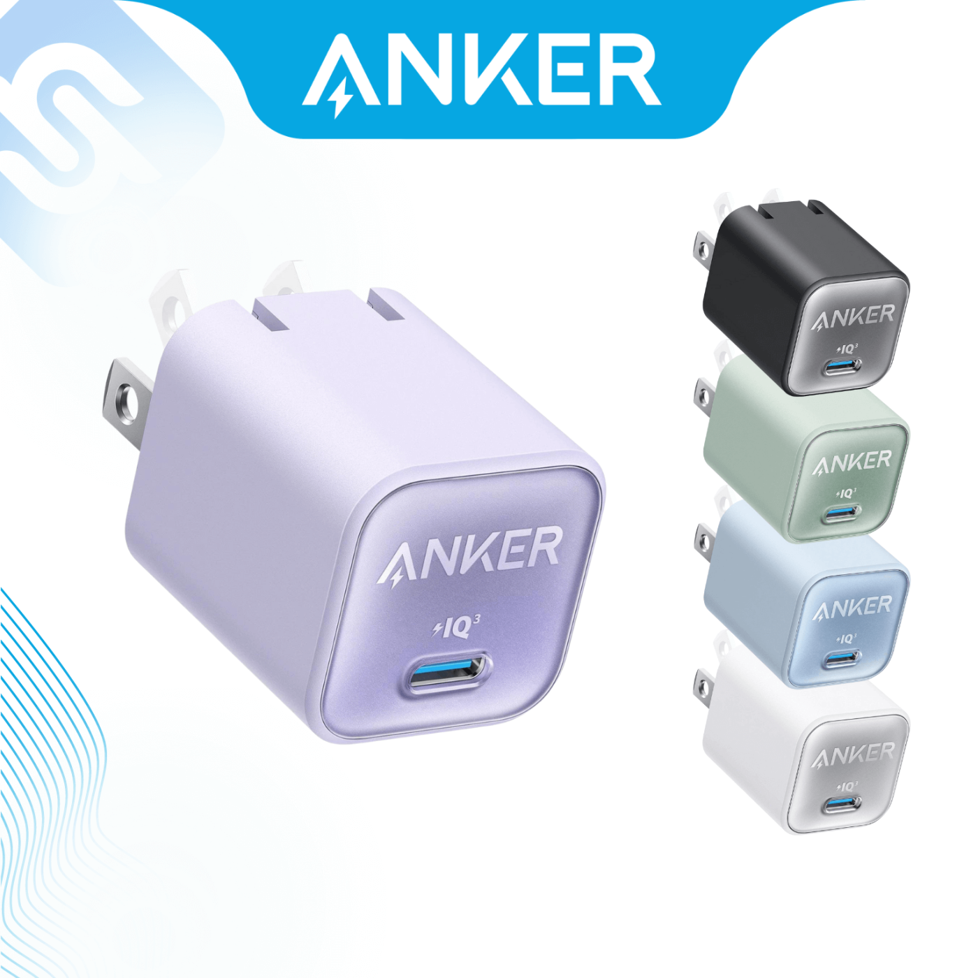 Sạc ANKER 511 Nano 30W 1 cổng USB-C PiQ 3.0 tương thích PD - A2147 - Chính hãng Anker BH 18 tháng